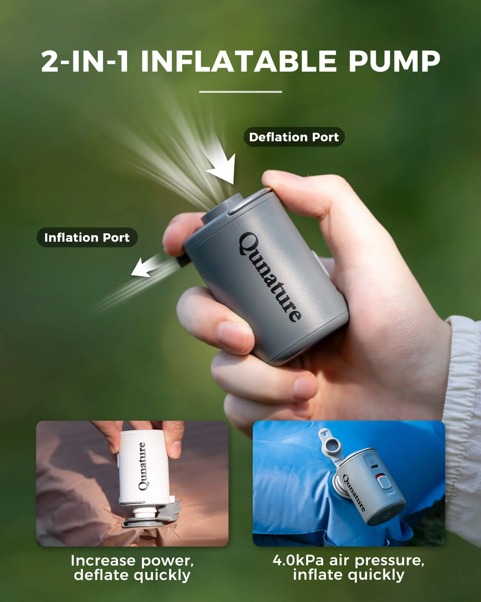 2-in-1 Air Pump 800mAh USB-Rechargeable for Outdoor Gear - Image 11