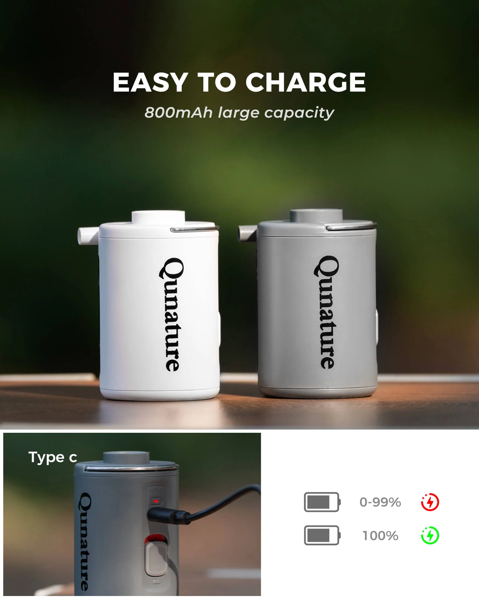 2-in-1 Air Pump 800mAh USB-Rechargeable for Outdoor Gear - Image 14