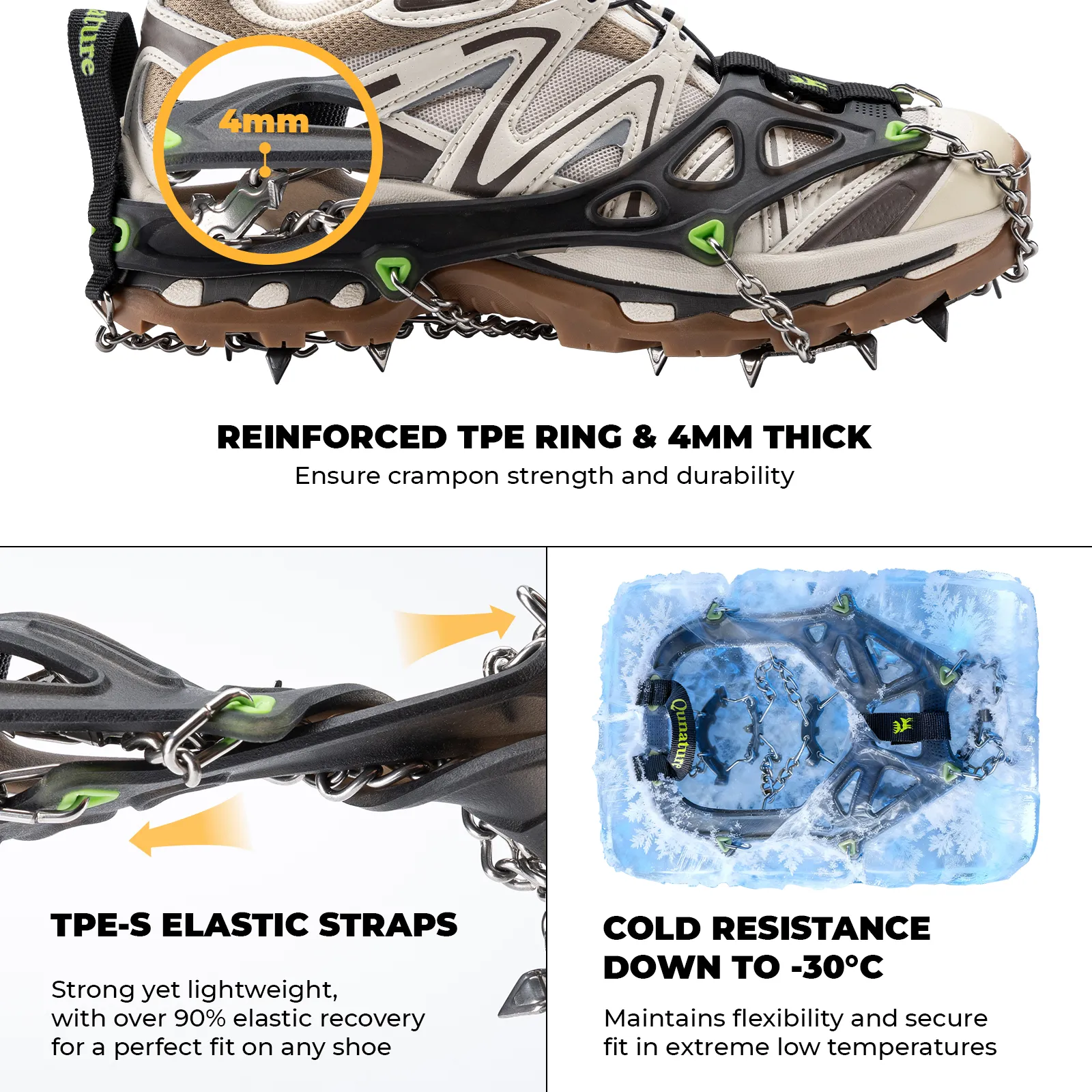 22-Spike Stainless Steel Ice Crampons Anti-Slip Shoe Traction Cleats - Image 10