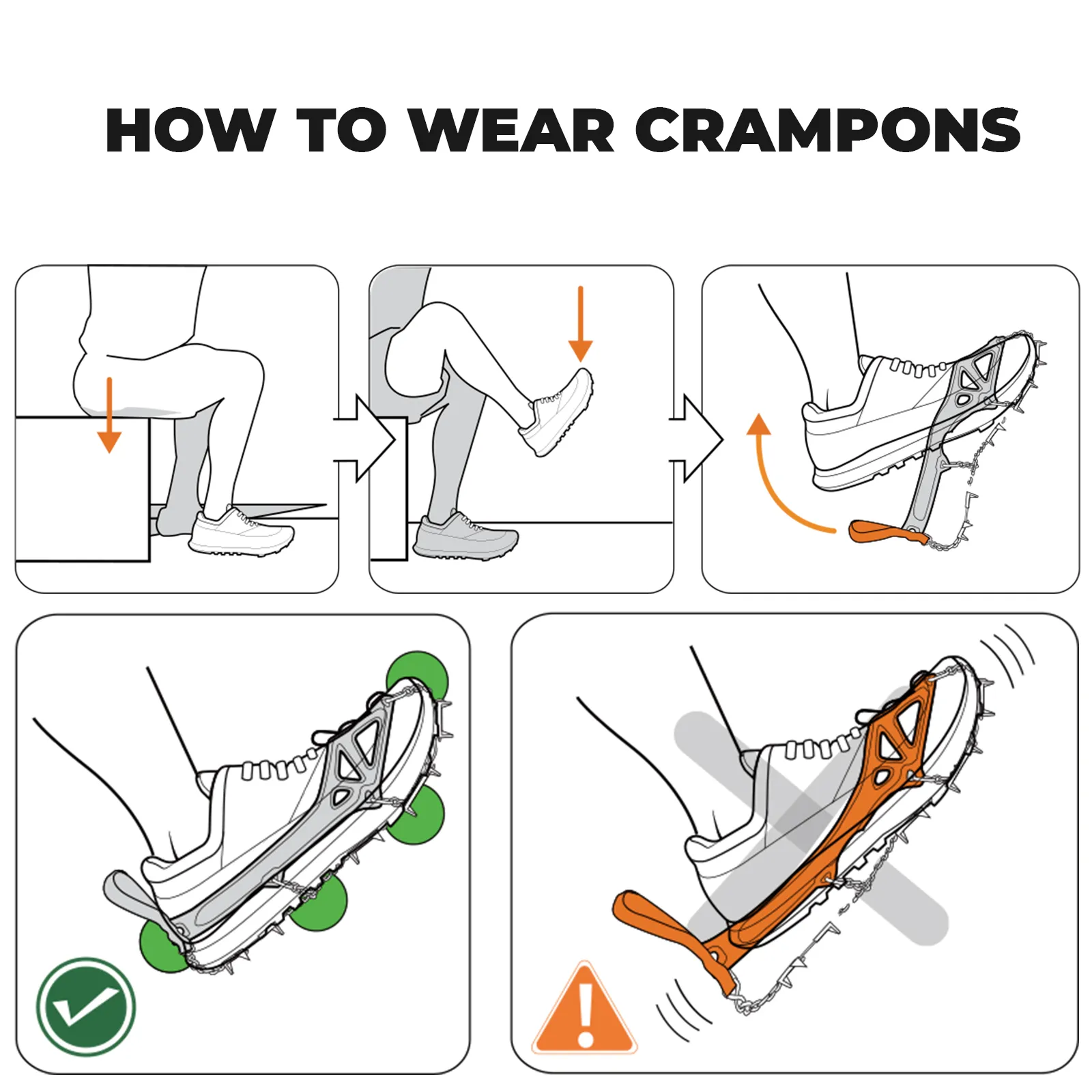 22-Spike Stainless Steel Ice Crampons Anti-Slip Shoe Traction Cleats - Image 5