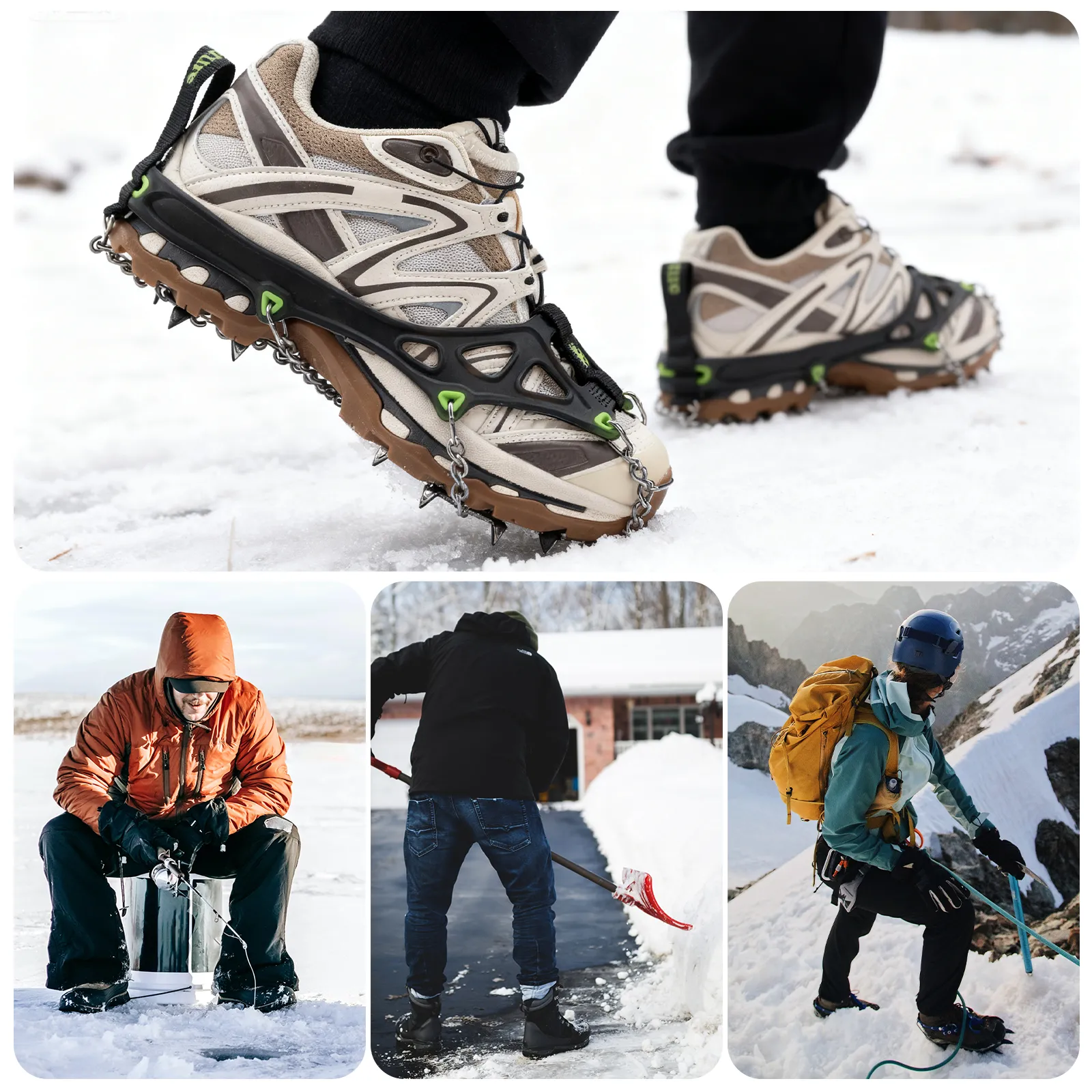 22-Spike Stainless Steel Ice Crampons Anti-Slip Shoe Traction Cleats - Image 8