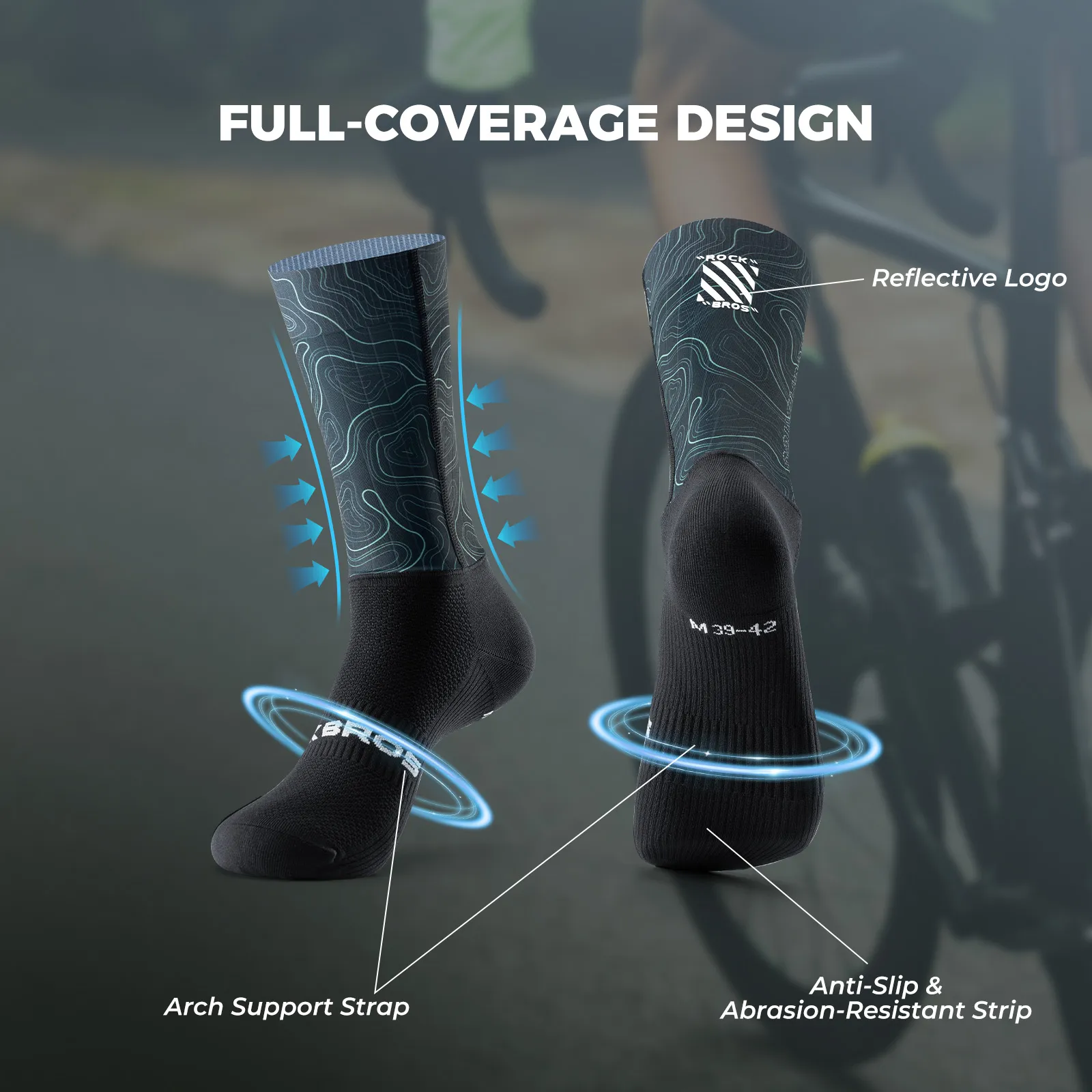 Aero Compression Cycling Socks Printed Performance Fit - Image 31
