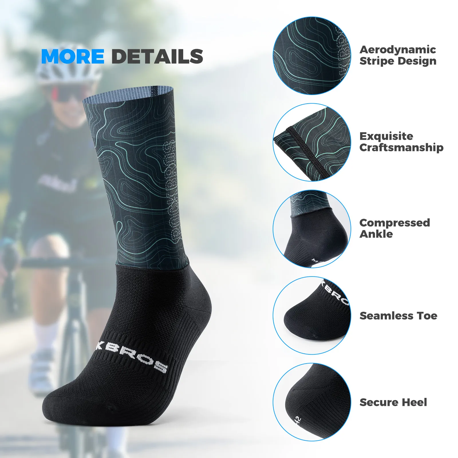Aero Compression Cycling Socks Printed Performance Fit - Image 6