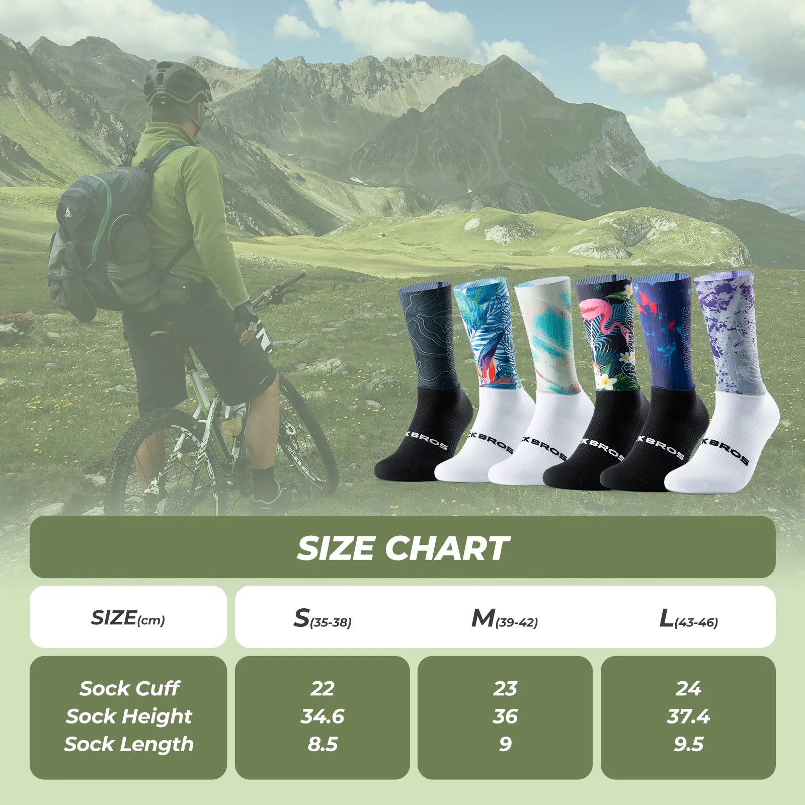 Aero Compression Cycling Socks Printed Performance Fit - Image 7