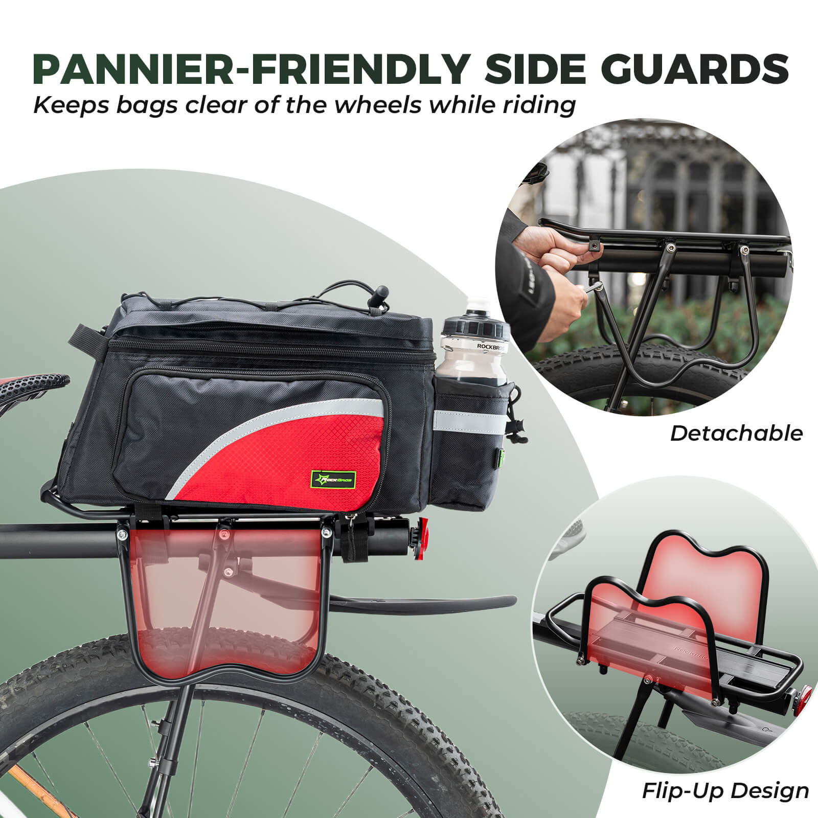 Aluminum Alloy Rear Bike Rack with Fender Quick Release - Image 3