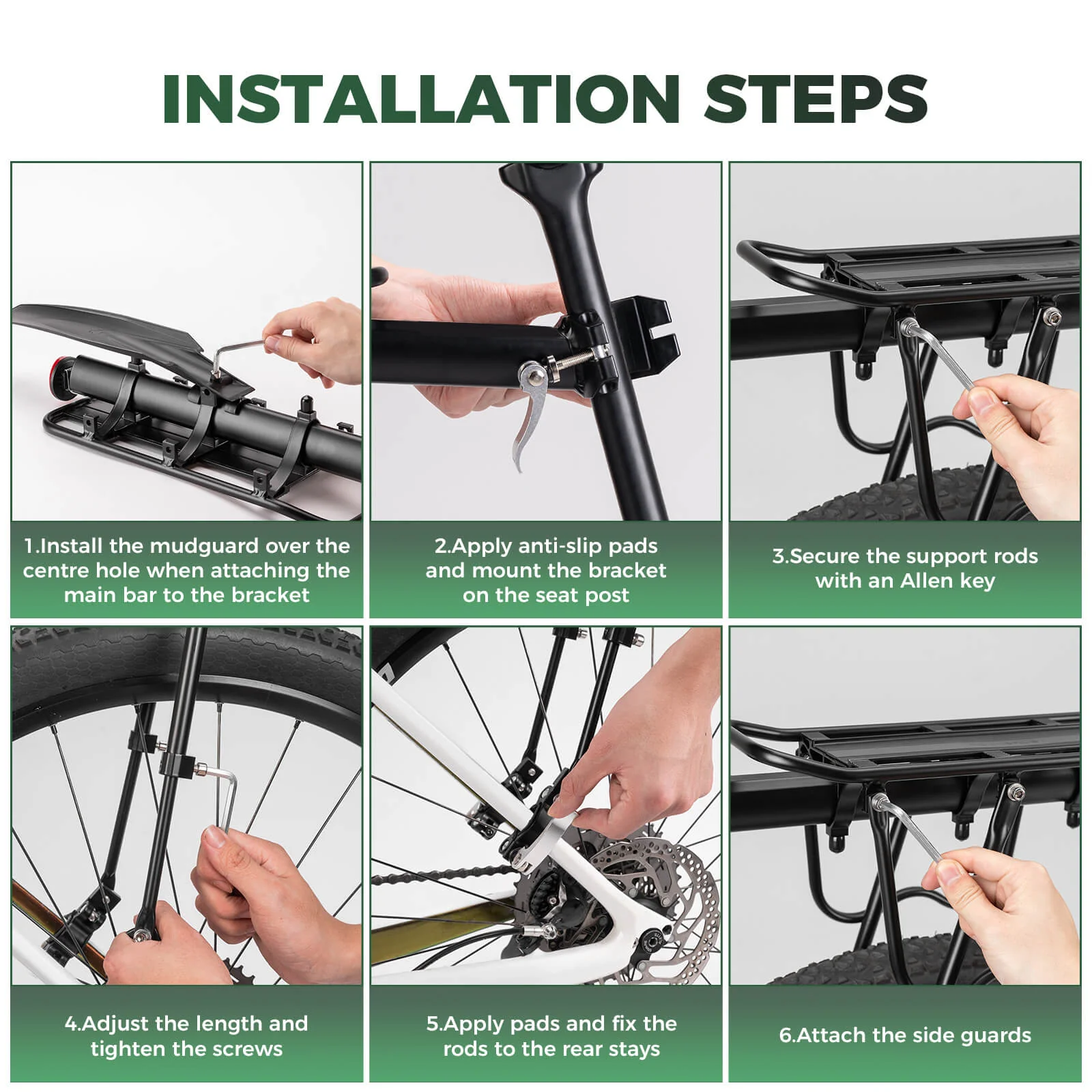 Aluminum Alloy Rear Bike Rack with Fender Quick Release - Image 6