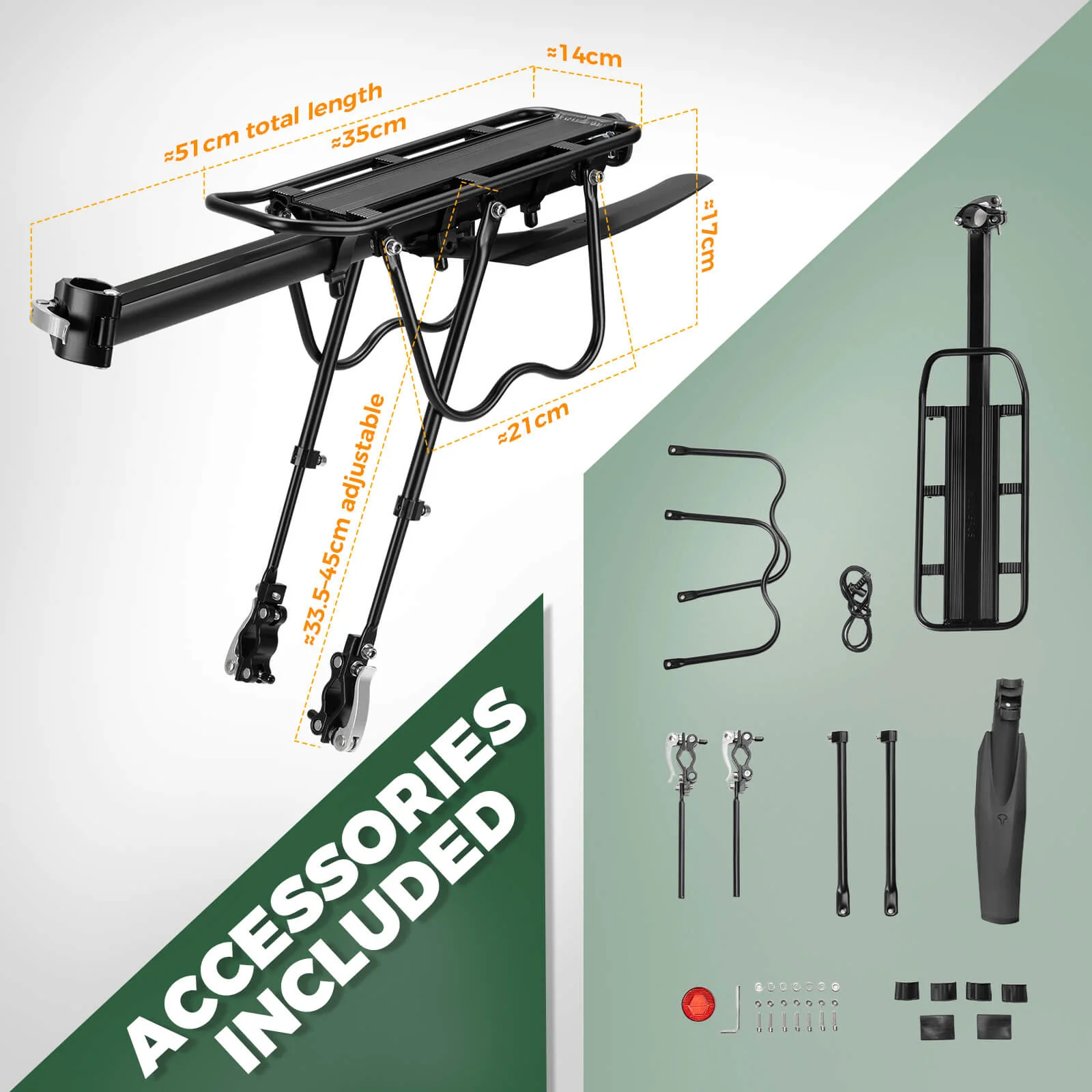 Aluminum Alloy Rear Bike Rack with Fender Quick Release - Image 7