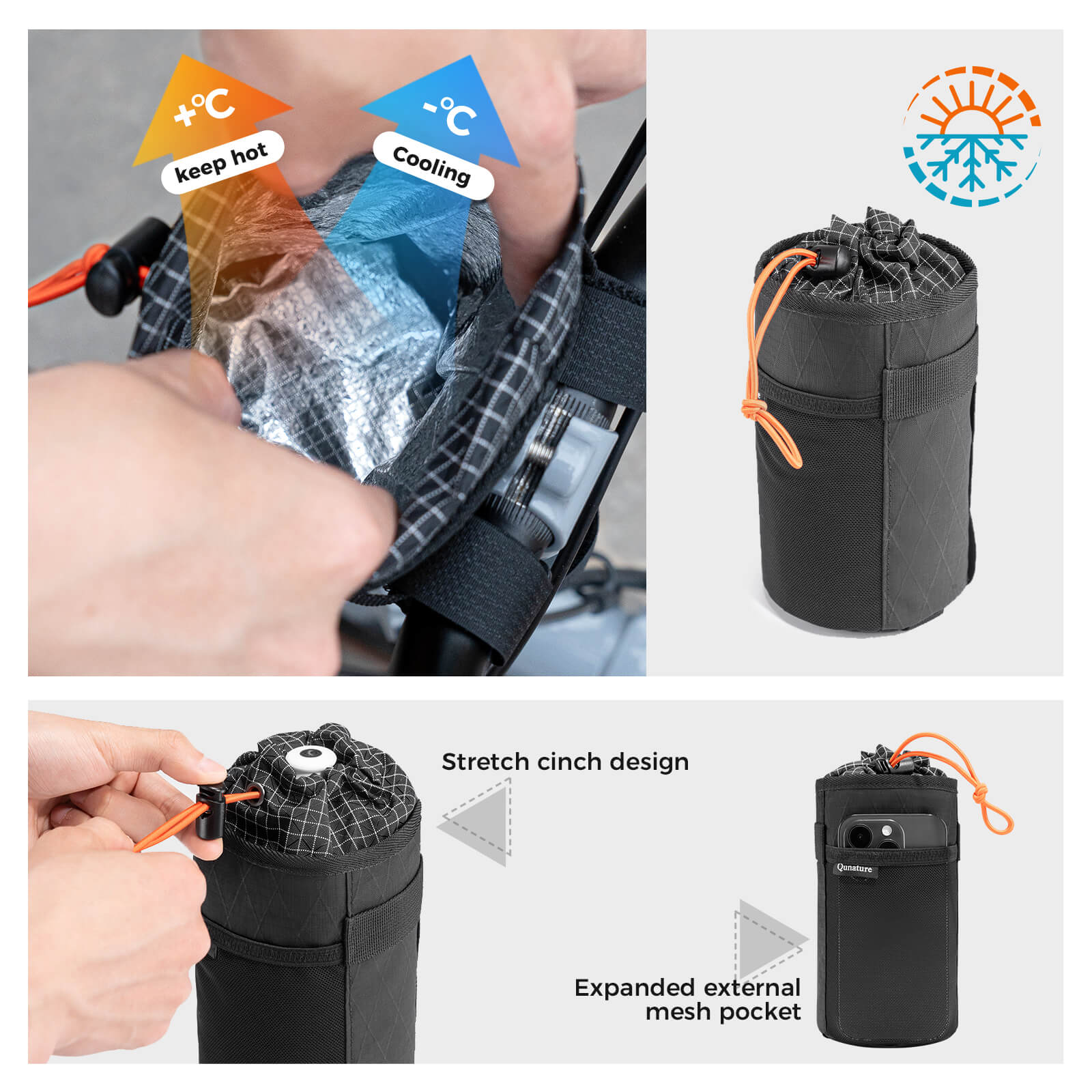 Bikepacking Thermal Handlebar Bottle Bag 1L - Image 4