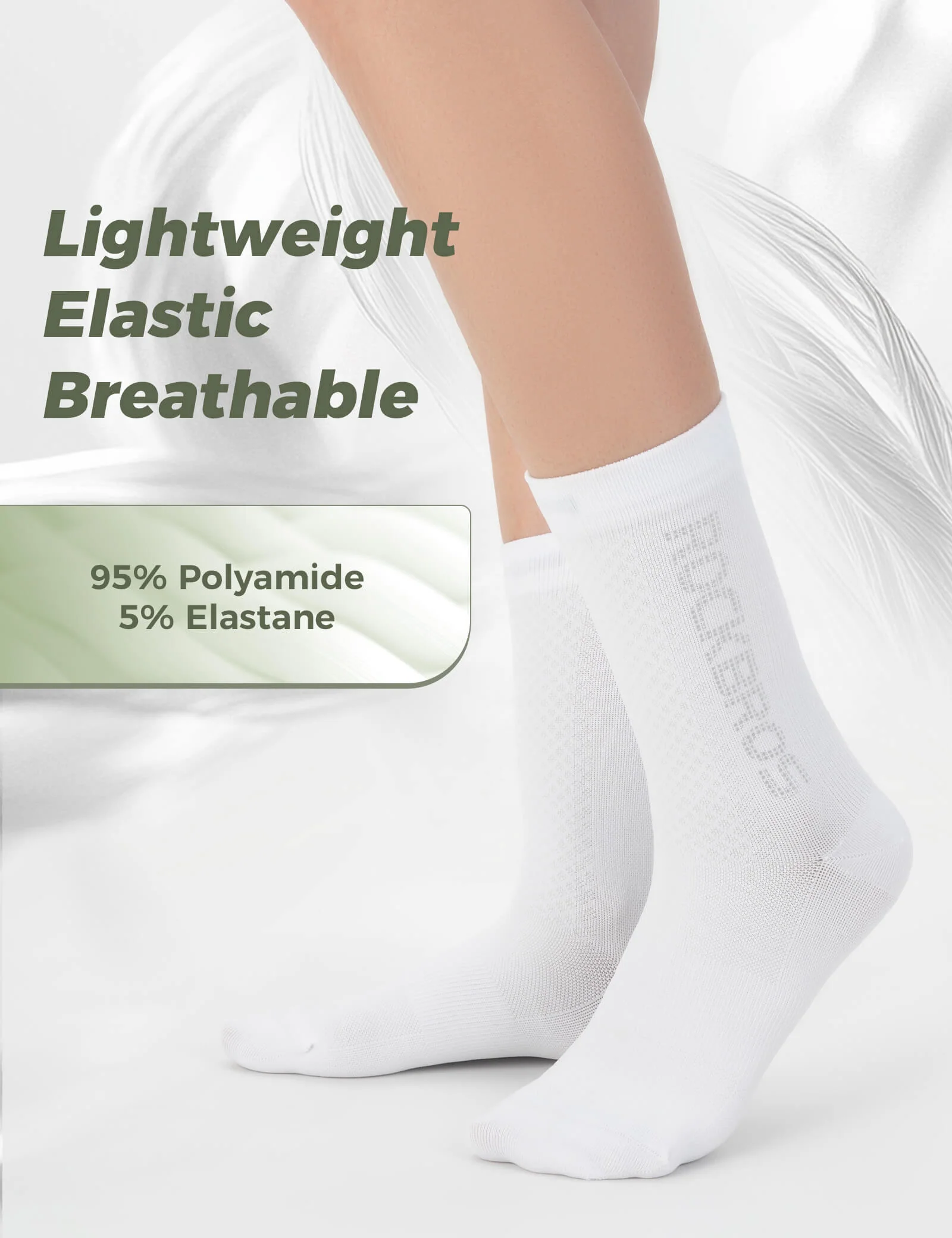 Breathable Reflective Mid-Calf Cycling Socks - Image 3