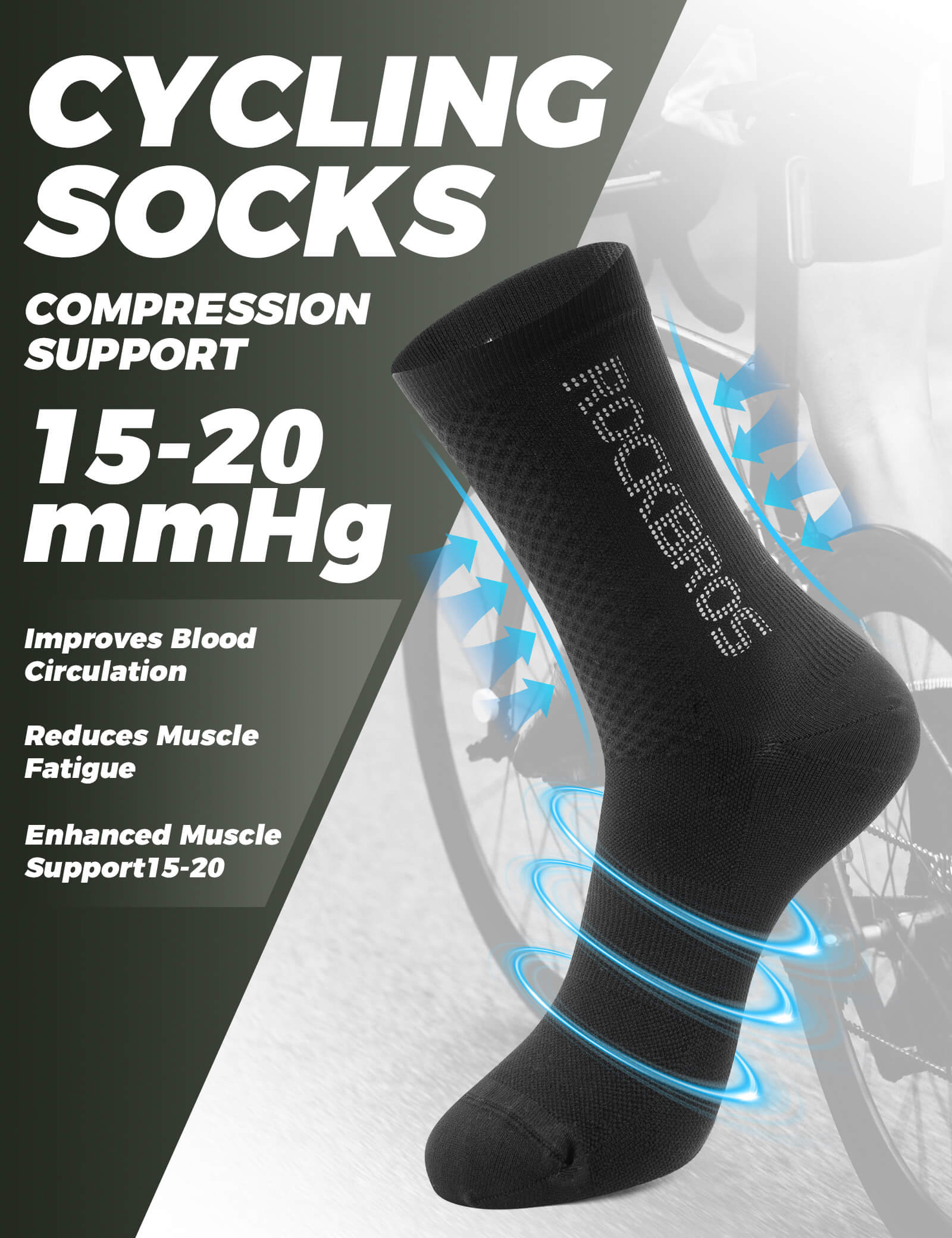 Breathable Reflective Mid-Calf Cycling Socks - Image 4