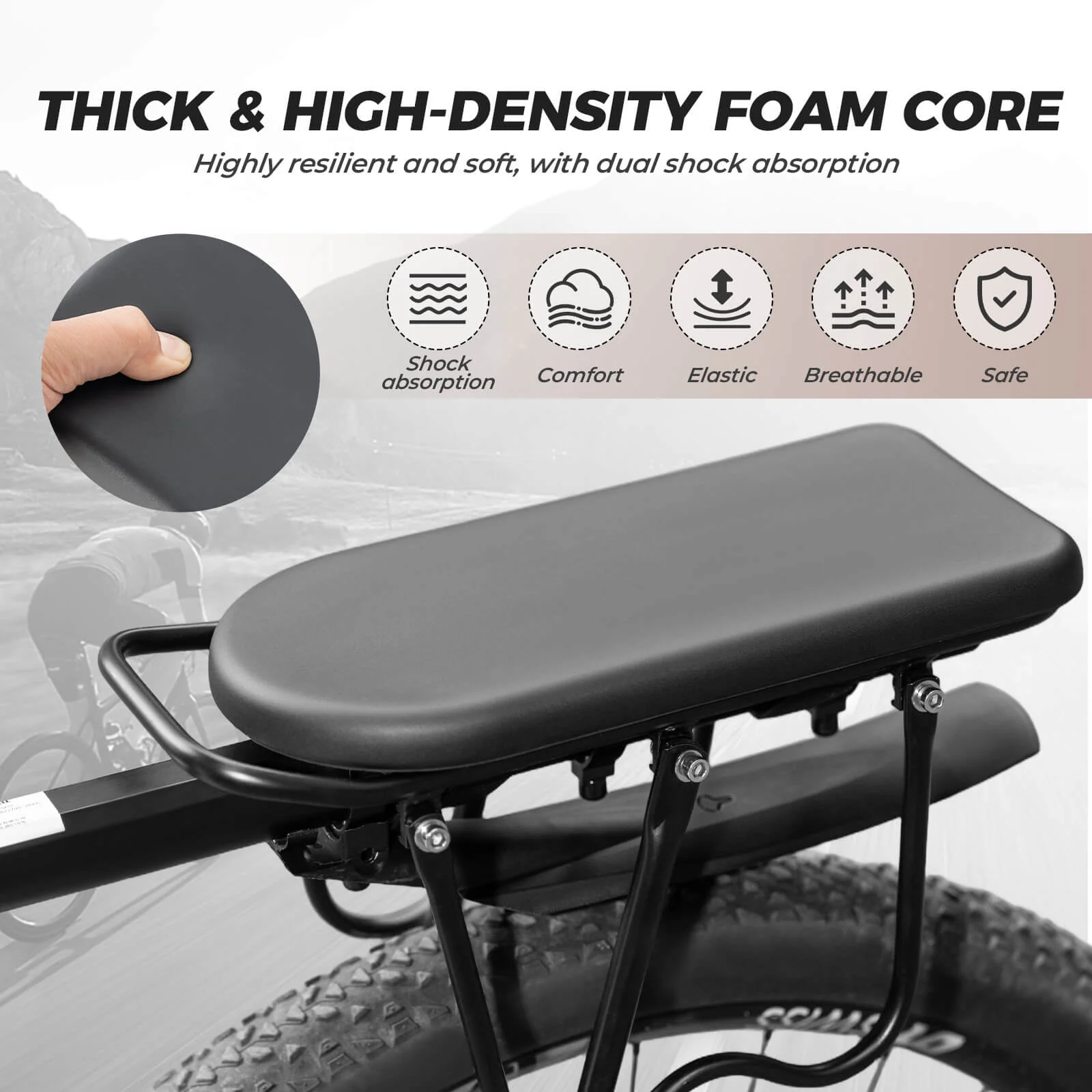 Comfortable PU Leather Bike Rear Seat Cushion for Racks - Image 4