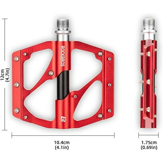 ROCKBROS Super Lightweight Bike Pedals in Black or Red (Pair) - Image 11