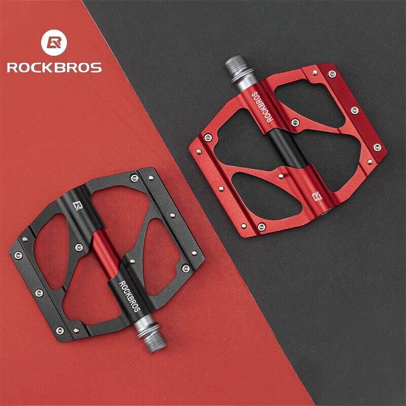 ROCKBROS Super Lightweight Bike Pedals in Black or Red (Pair) - Image 3