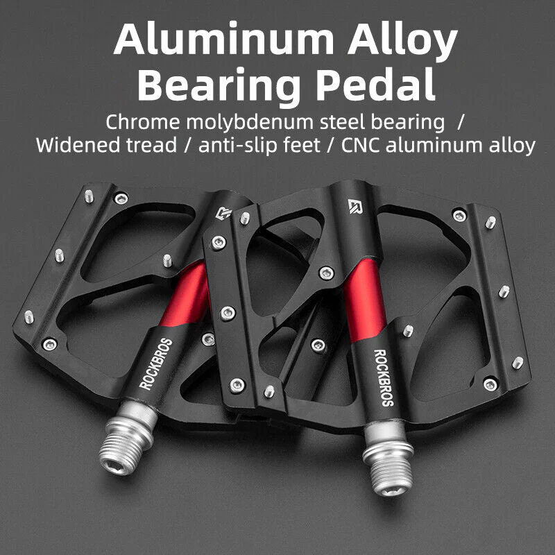 ROCKBROS Super Lightweight Bike Pedals in Black or Red (Pair) - Image 4