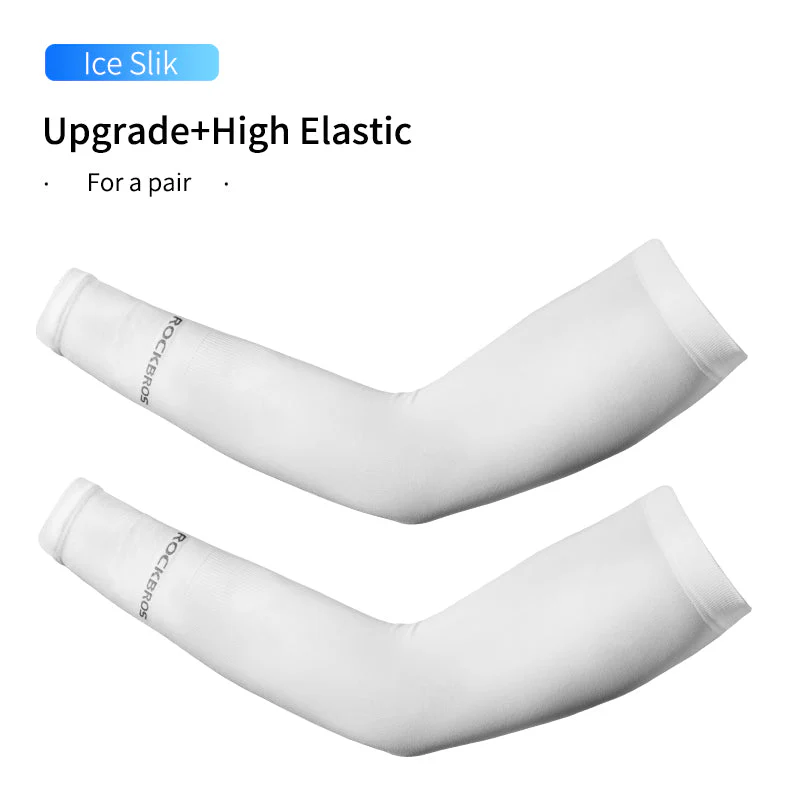 ROCKBROS-Ice Fabric Running Arm Sleeves Warmers UV Protect Summer - Image 3
