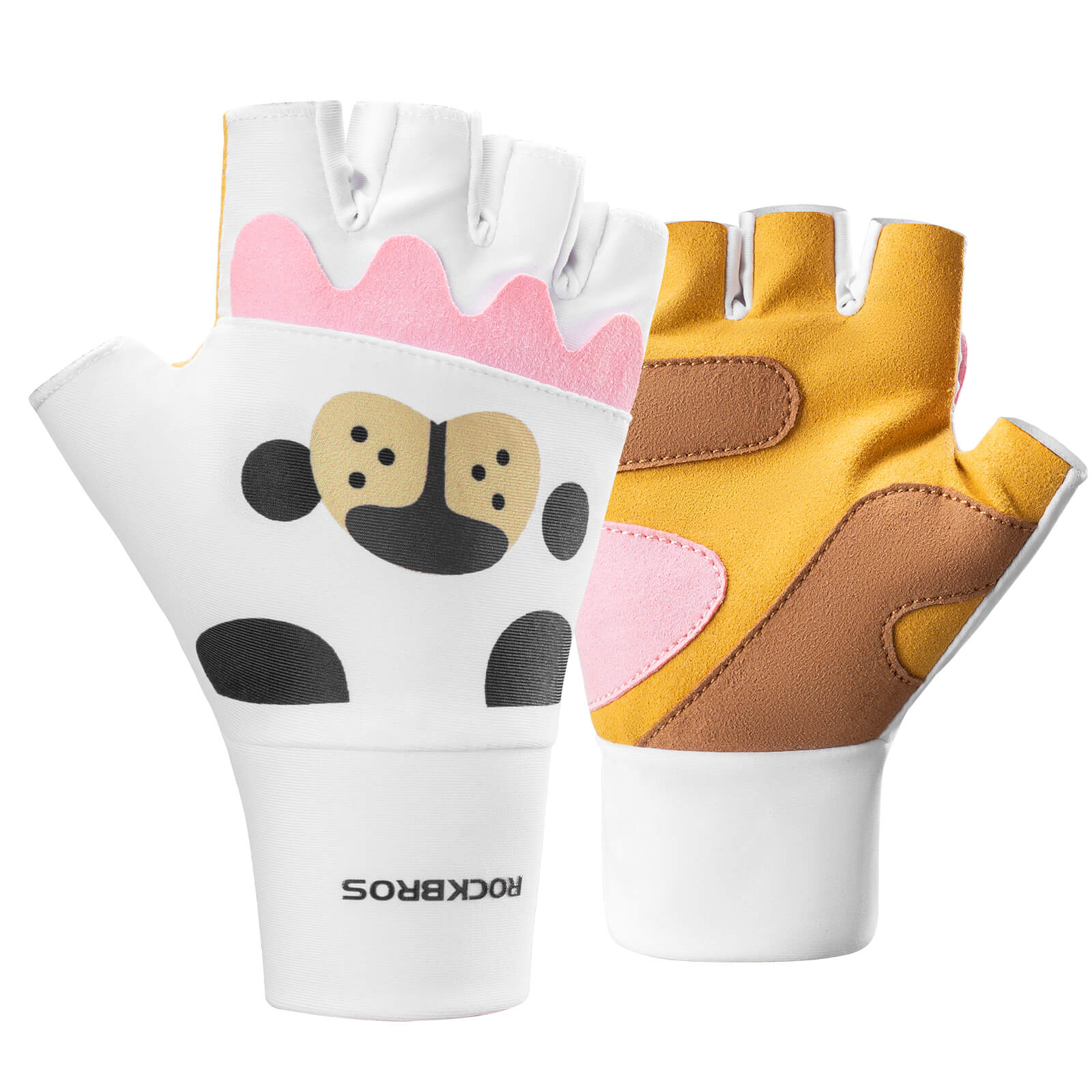 Cute Kids Half-Finger Cycling Gloves Non-Slip Padded Unisex - Image 12