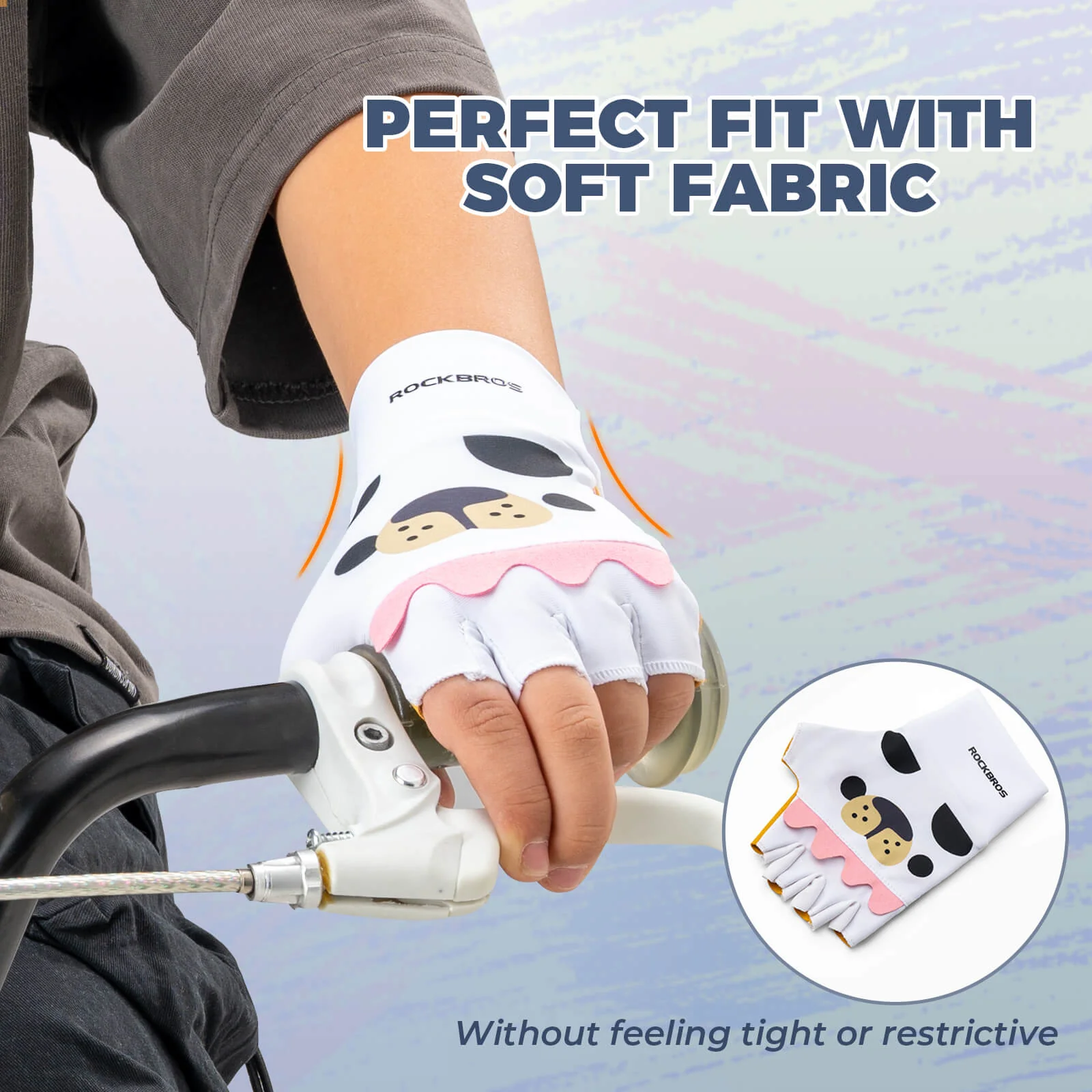 Cute Kids Half-Finger Cycling Gloves Non-Slip Padded Unisex - Image 13