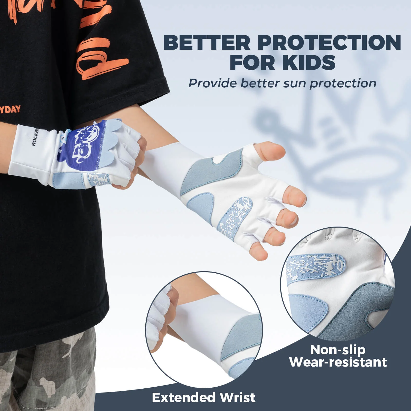 Cute Kids Half-Finger Cycling Gloves Non-Slip Padded Unisex - Image 4