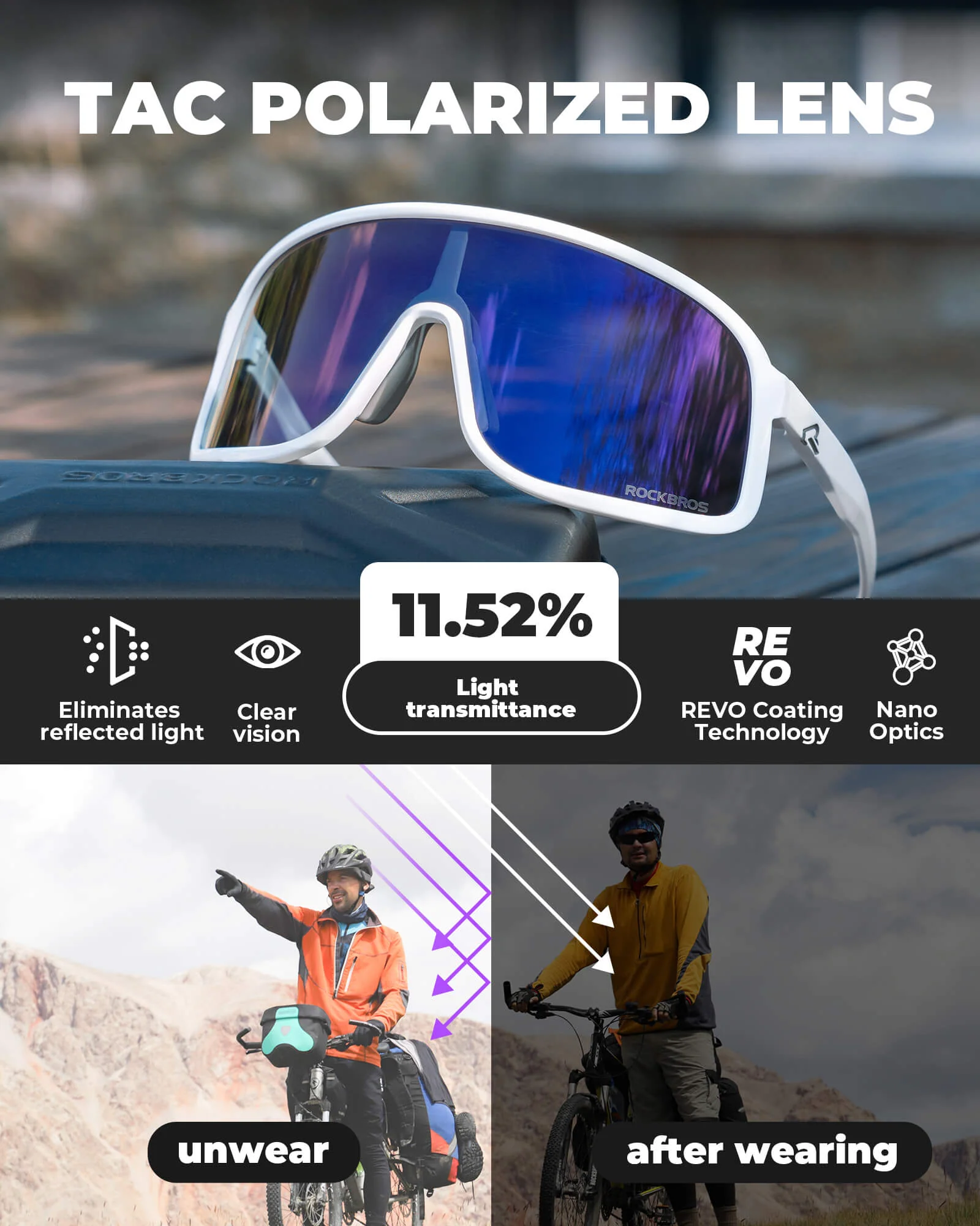 Cycling Sunglasses Polarized Sports Glasses UV400 - Image 11