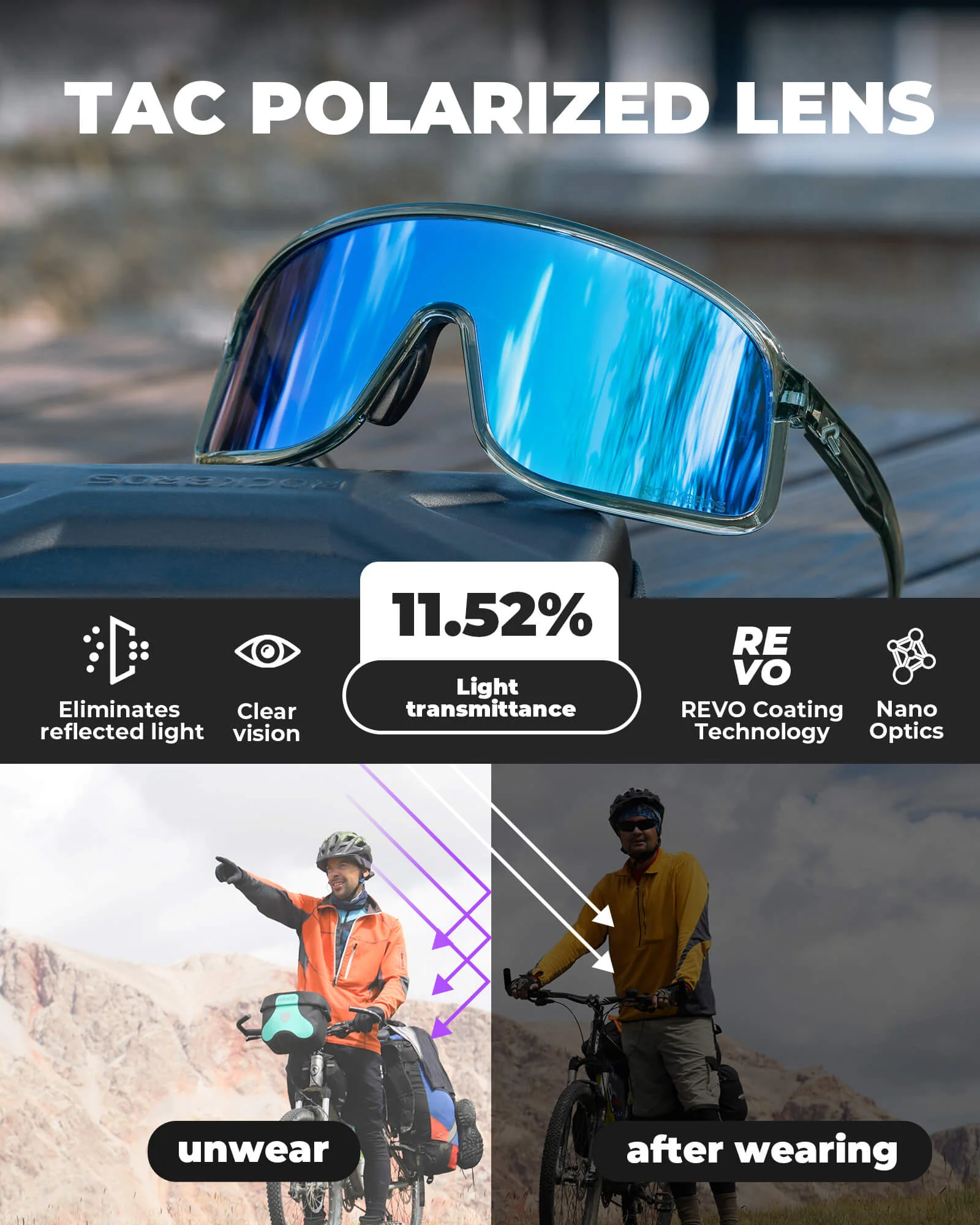 Cycling Sunglasses Polarized Sports Glasses UV400 - Image 38