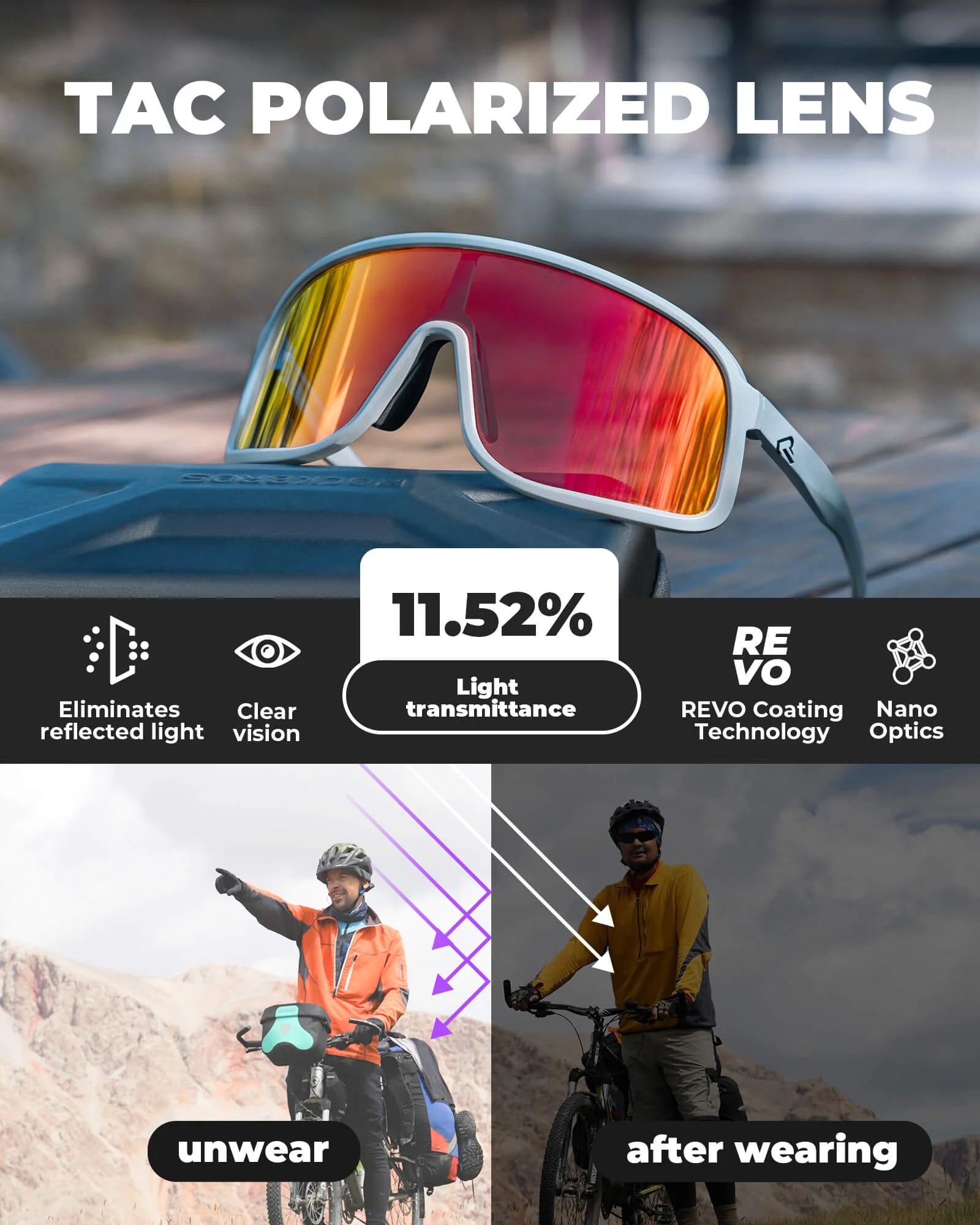 Cycling Sunglasses Polarized Sports Glasses UV400 - Image 4