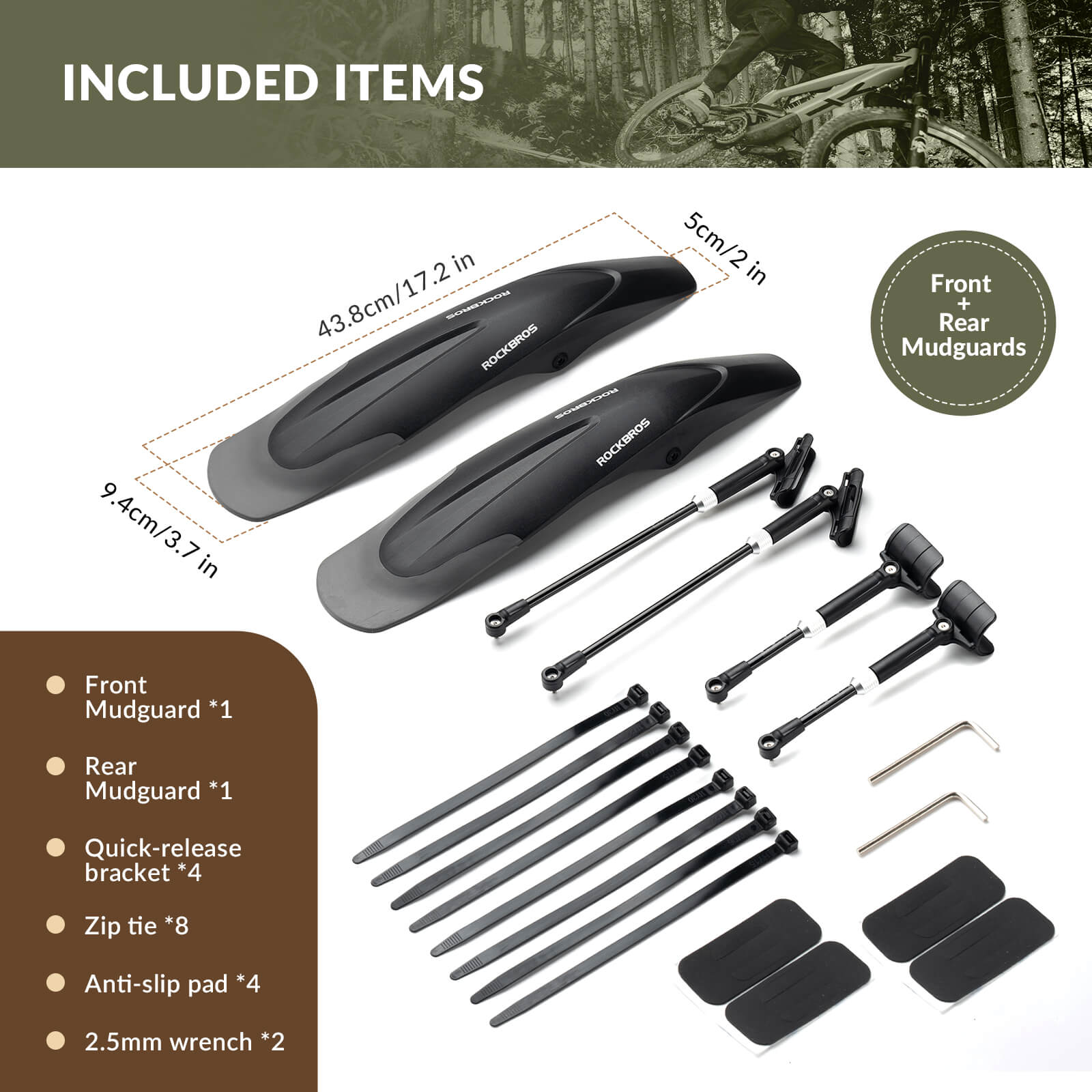 Durable Mudguards Set Adjustable Front & Rear Bike Fenders for 26-29 inch - Image 23