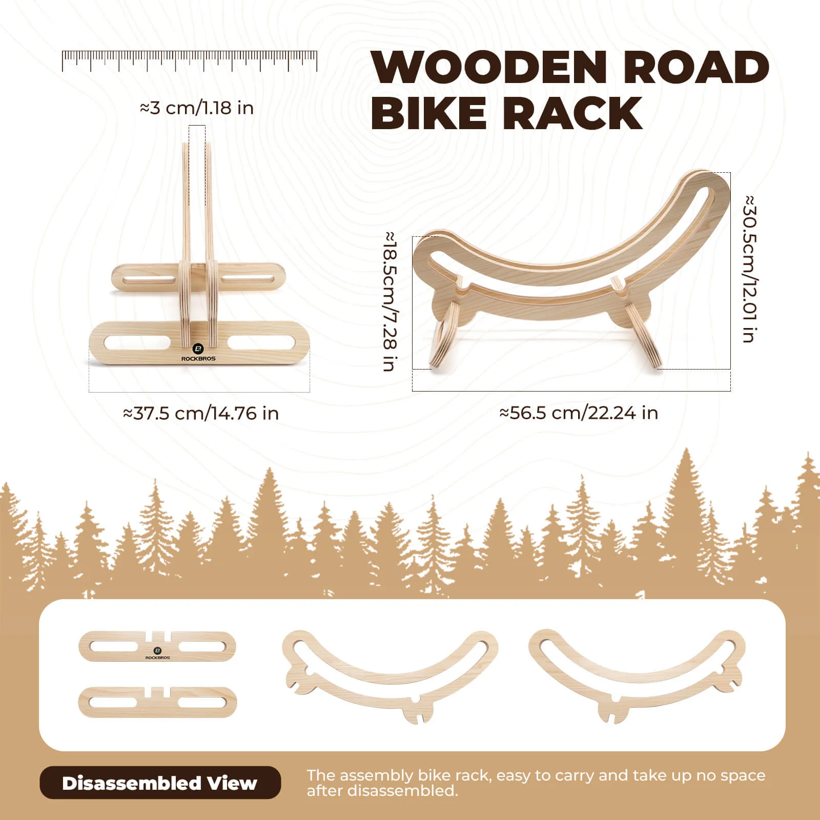 Eco-Friendly Wooden Bike Stand for Safe Indoor Parking - Image 6
