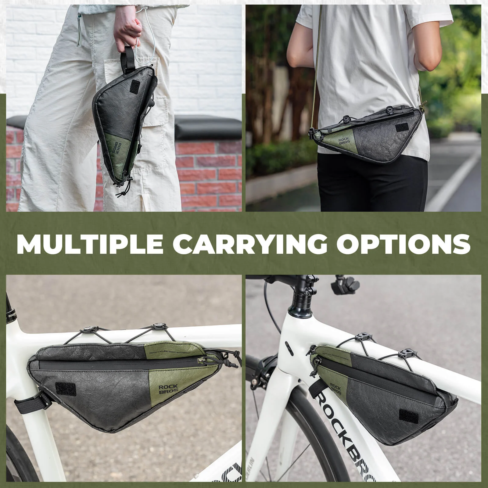 EcoMate Sustainable Triangle Frame Bag Green 0.7L - Image 7