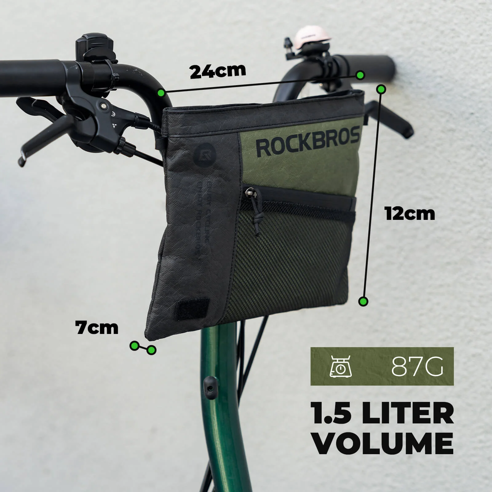 EcoMate Tear-Resistant Paper Bike Handlebar Bag 1.5L - Image 3