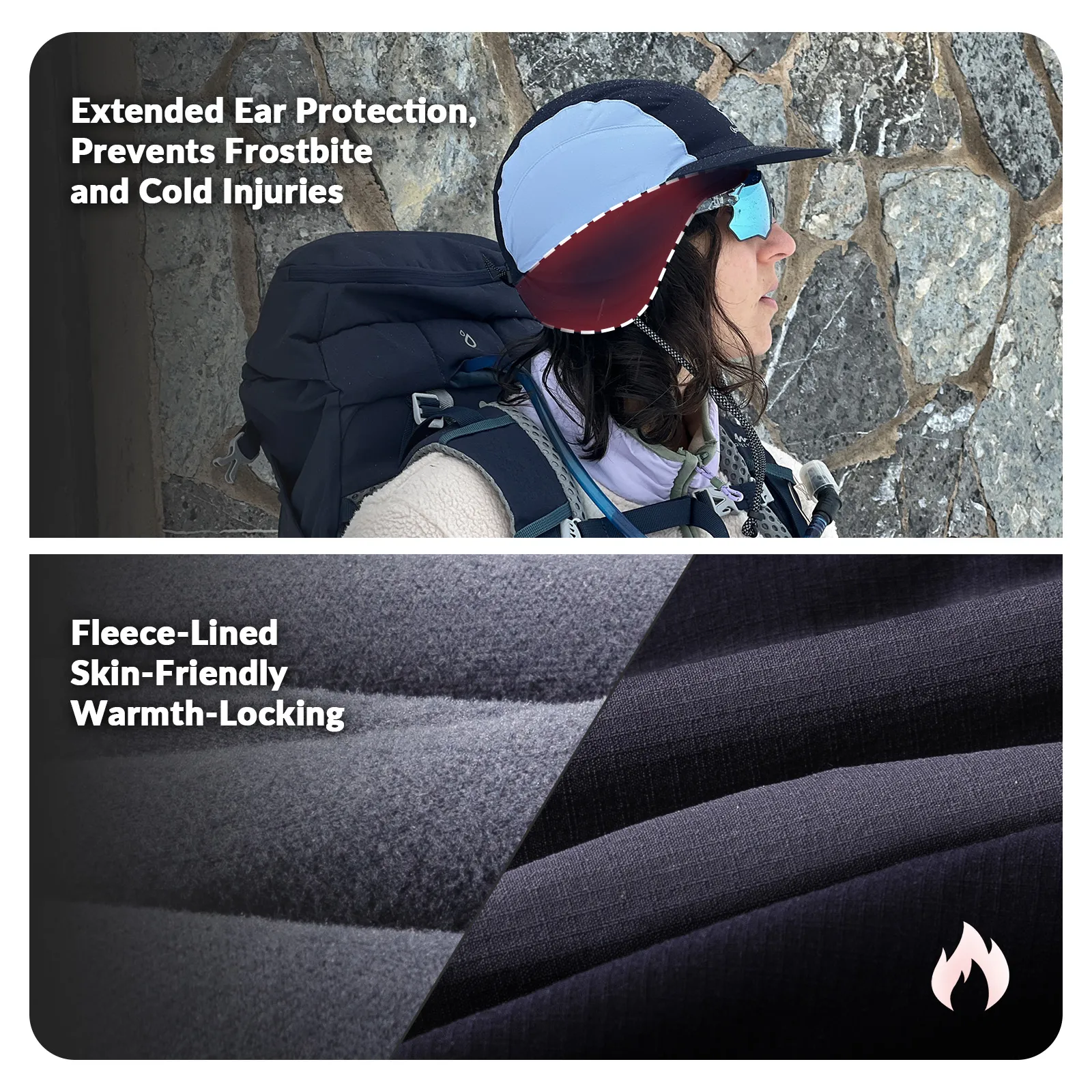 Fleece Winter Cap with Ear Flaps Windproof Warm Hat for Cycling - Image 11