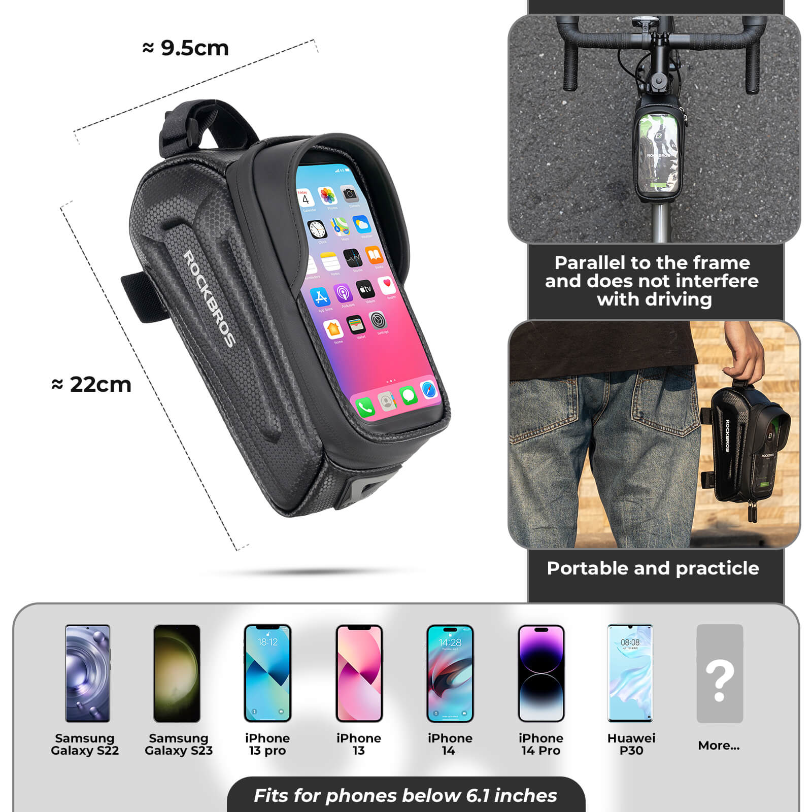 Hard Shell Cycling Phone Bag Touchscreen - Image 5