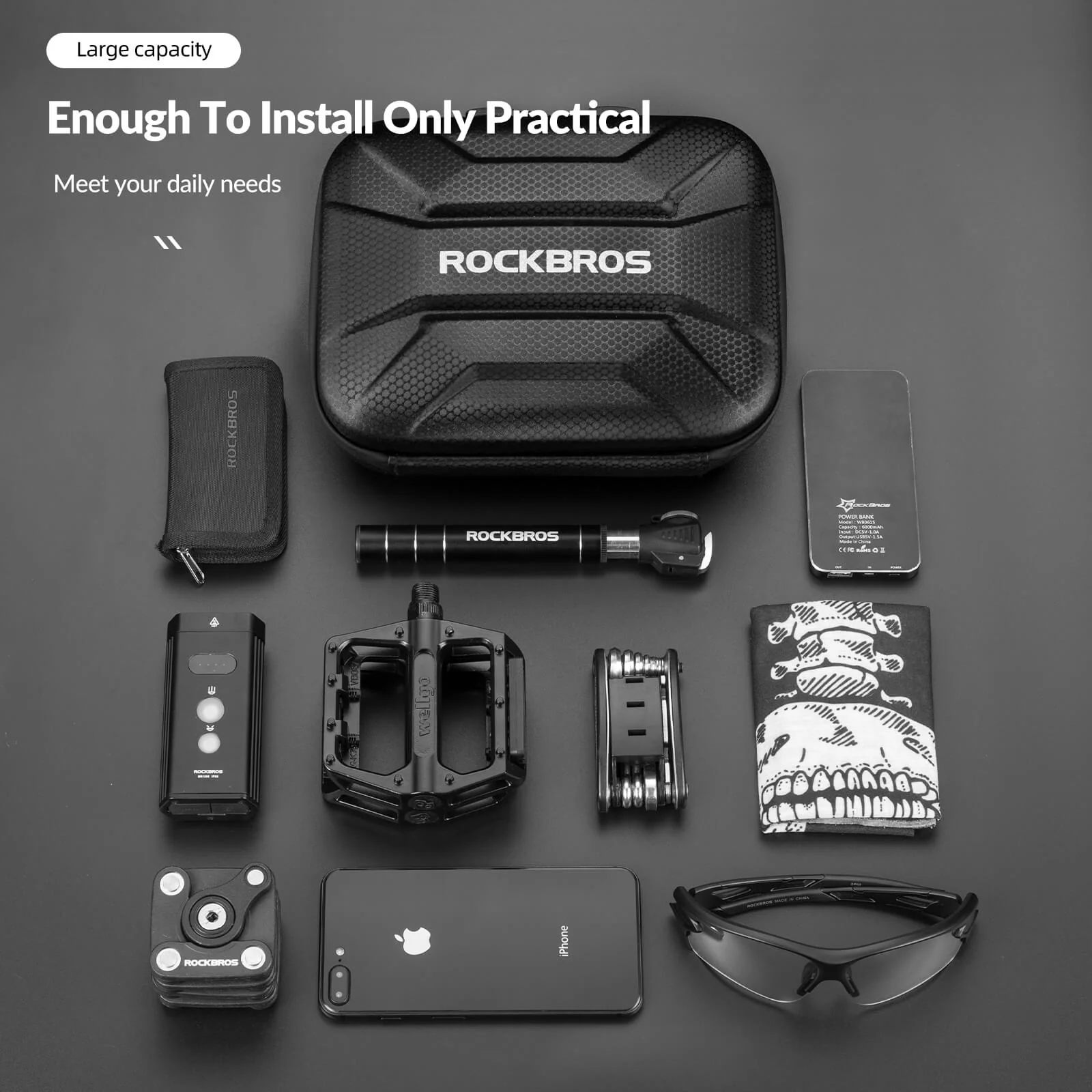 Hard Shell Folding Bike Front Bag – Waterproof & Quick Mount 1.2L - Image 3