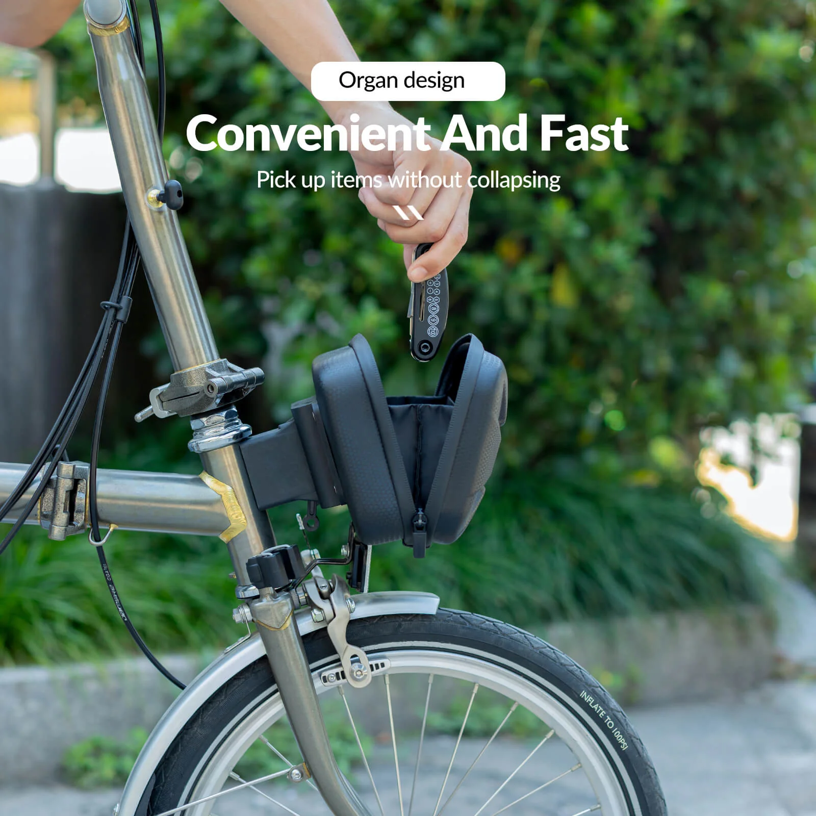 Hard Shell Folding Bike Front Bag – Waterproof & Quick Mount 1.2L - Image 7