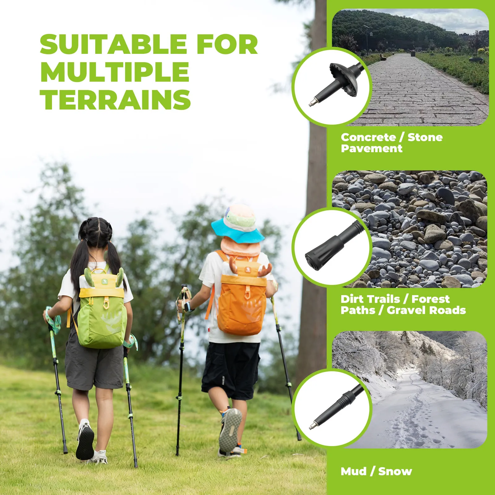 Kids Adventure Trekking Poles 51–100cm Adjustable - Image 7