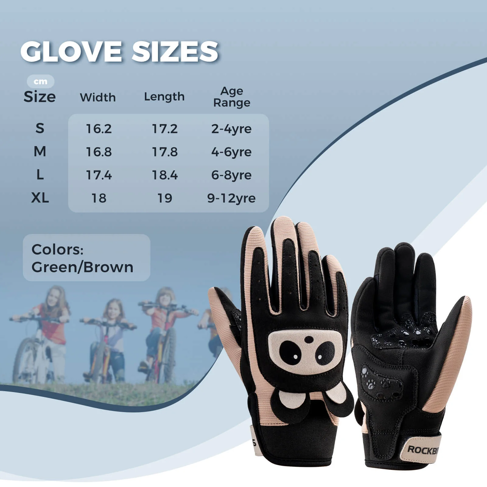 Kids Full Finger Protective Cycling Gloves with Anti-Slip Grip Ages 2–12 - Image 13