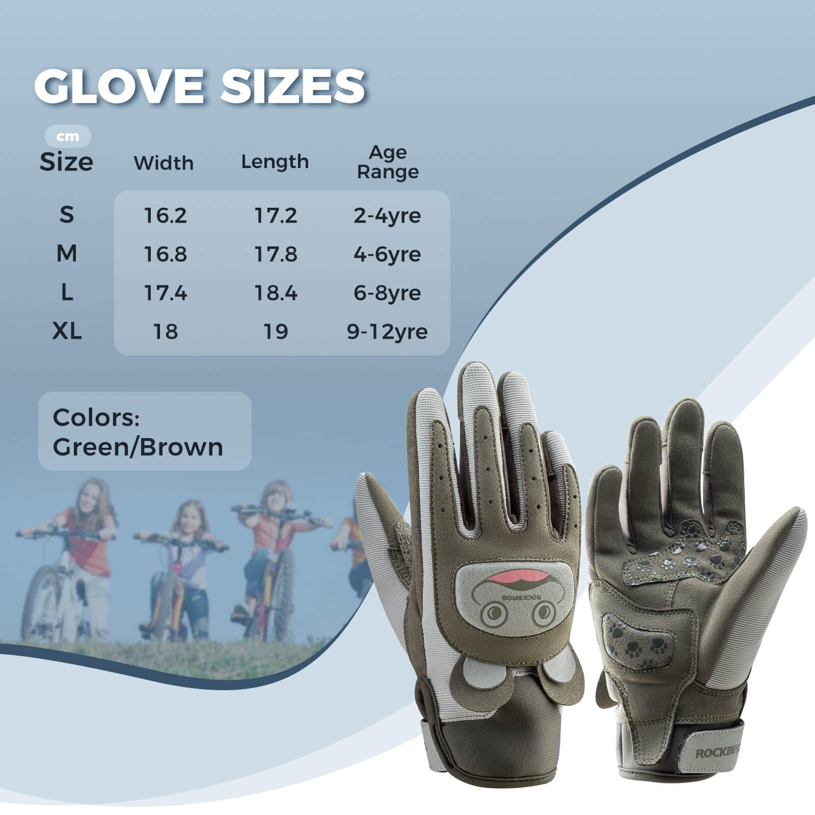 Kids Full Finger Protective Cycling Gloves with Anti-Slip Grip Ages 2–12 - Image 6