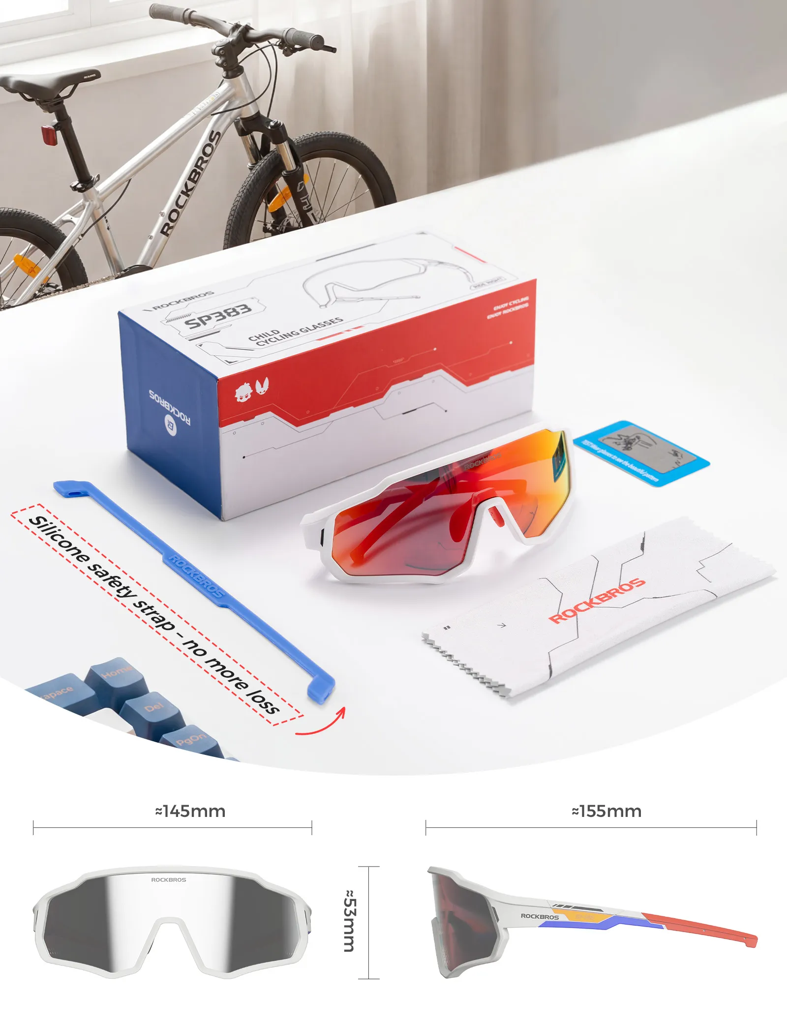 Kids Photochromic/Polarised Cycling Sunglasses UV Protection - Image 32