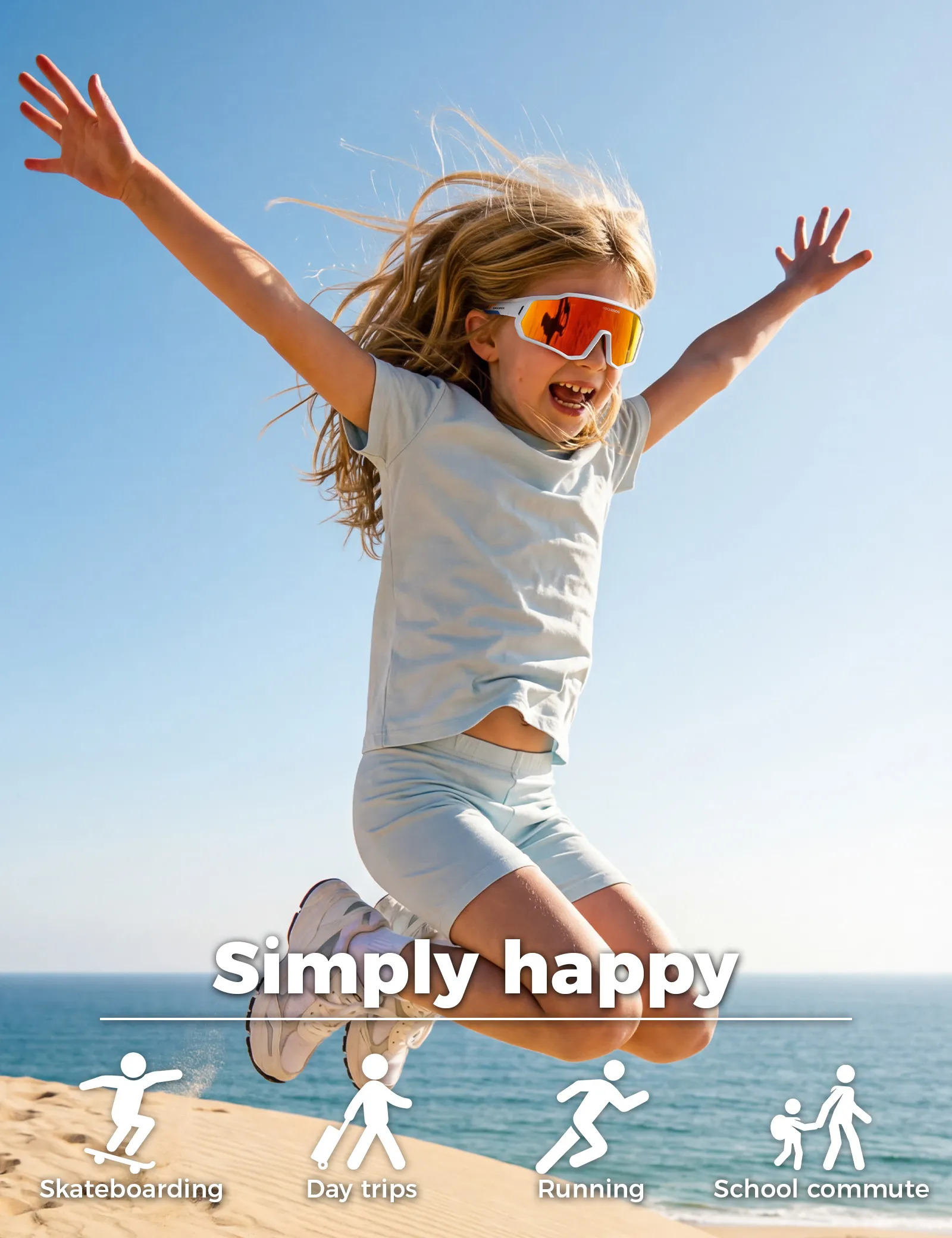 Kids Photochromic/Polarised Cycling Sunglasses UV Protection - Image 7