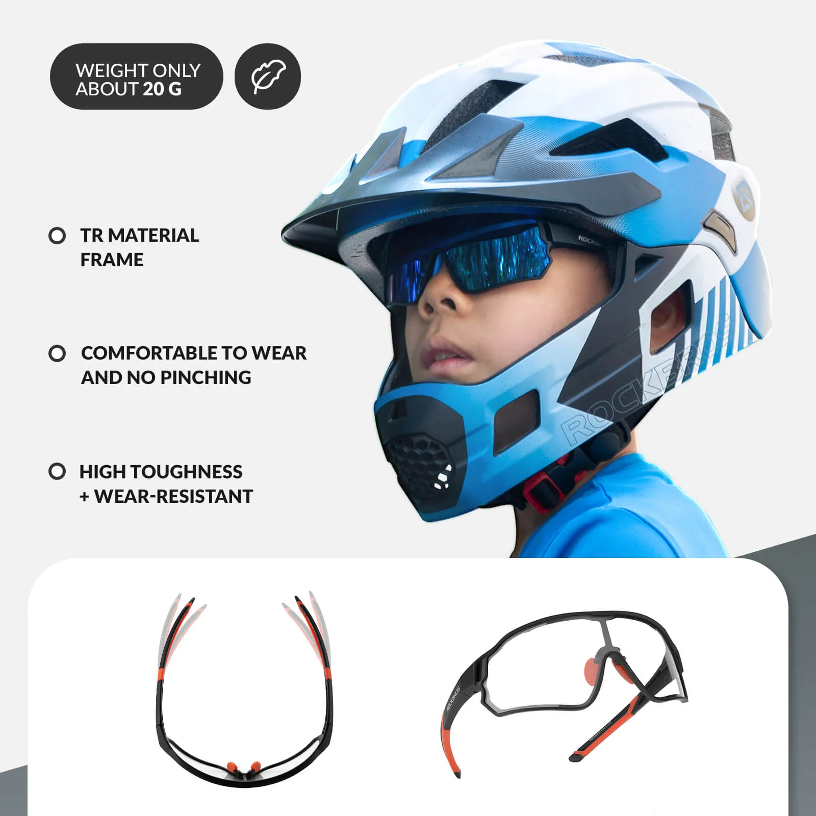 Kids Photochromic Sports Bike Sunglasses - Image 21