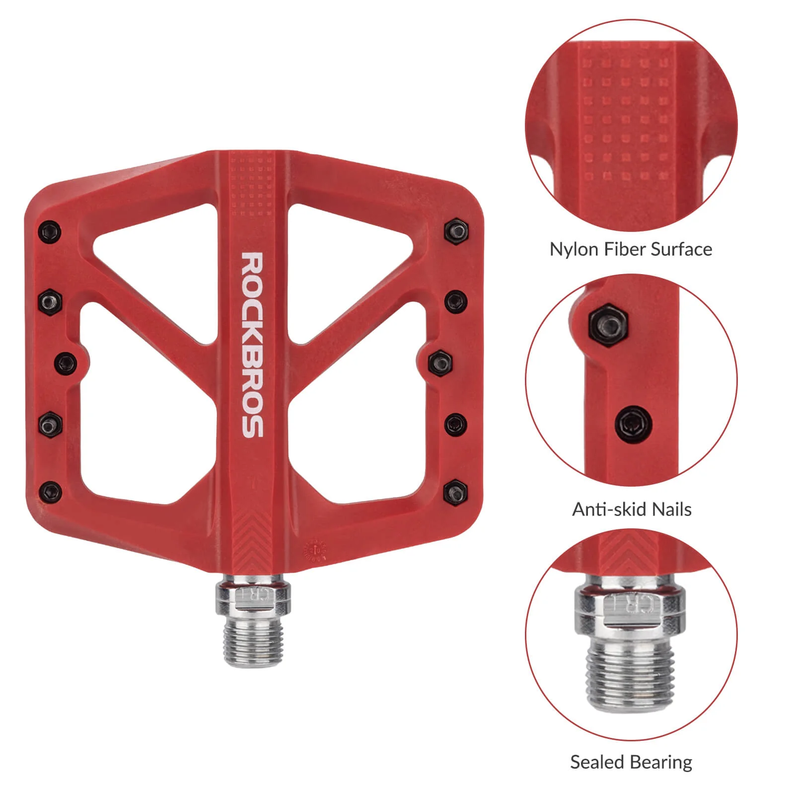 Large Multicolored Nylon Composite Bike Pedals Pair - Image 11