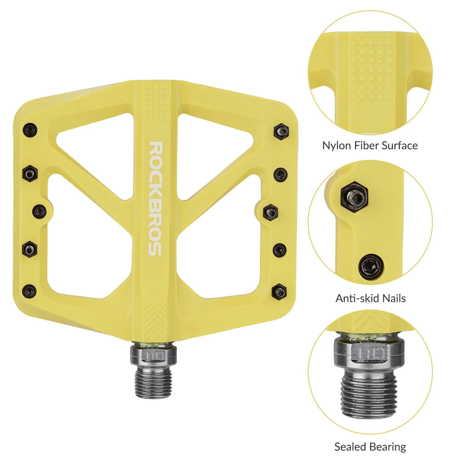 Large Multicolored Nylon Composite Bike Pedals Pair - Image 16