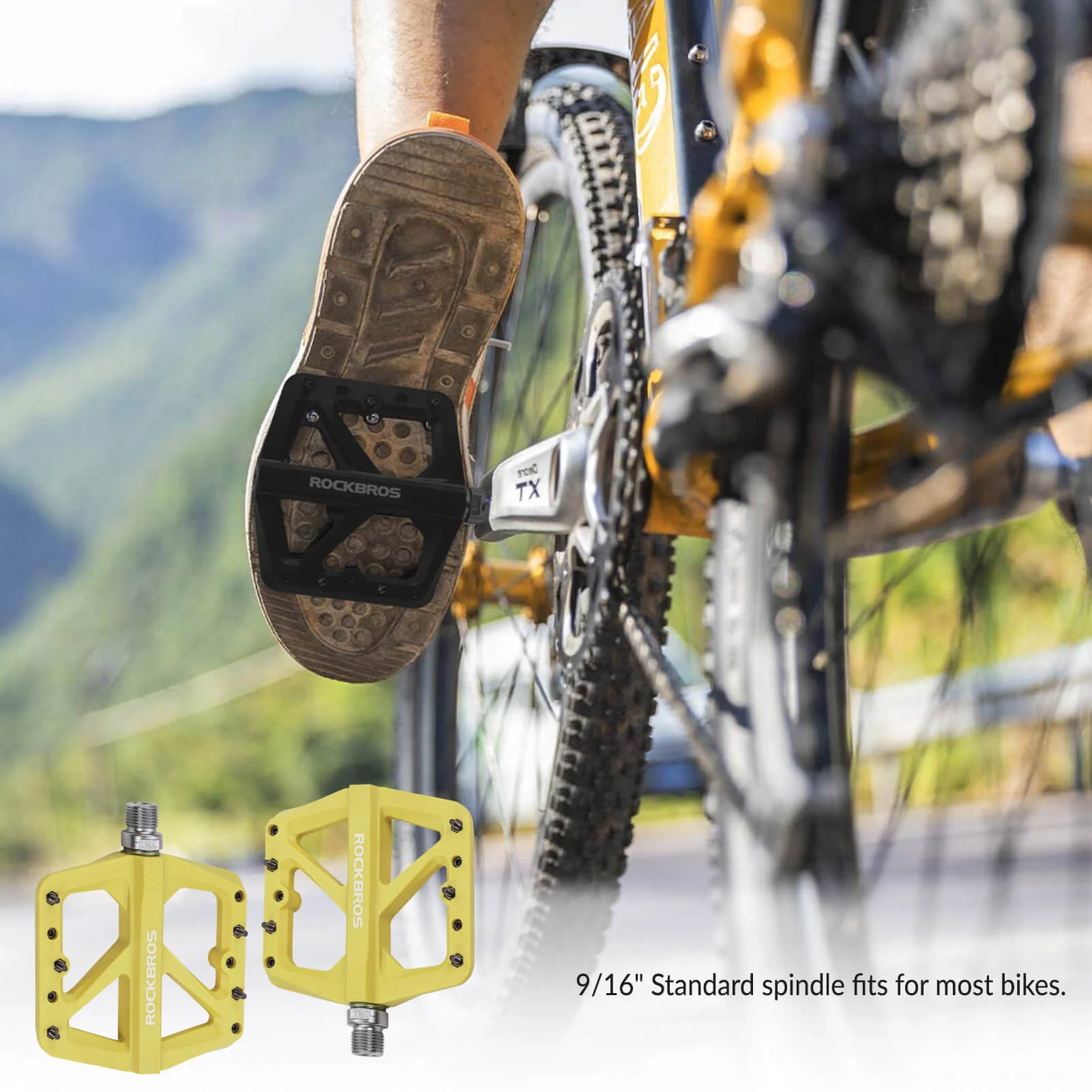 Large Multicolored Nylon Composite Bike Pedals Pair - Image 20