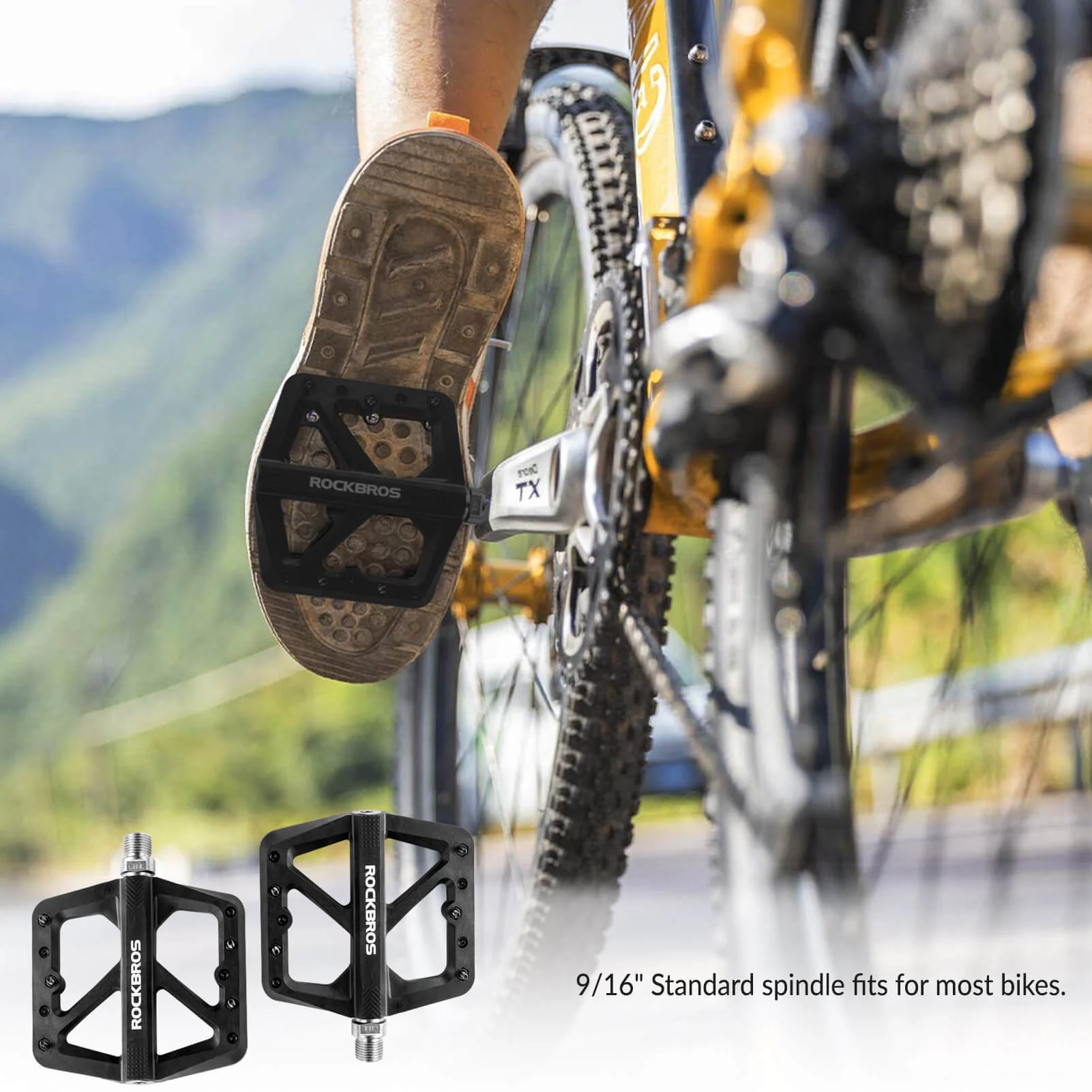 Large Multicolored Nylon Composite Bike Pedals Pair - Image 6