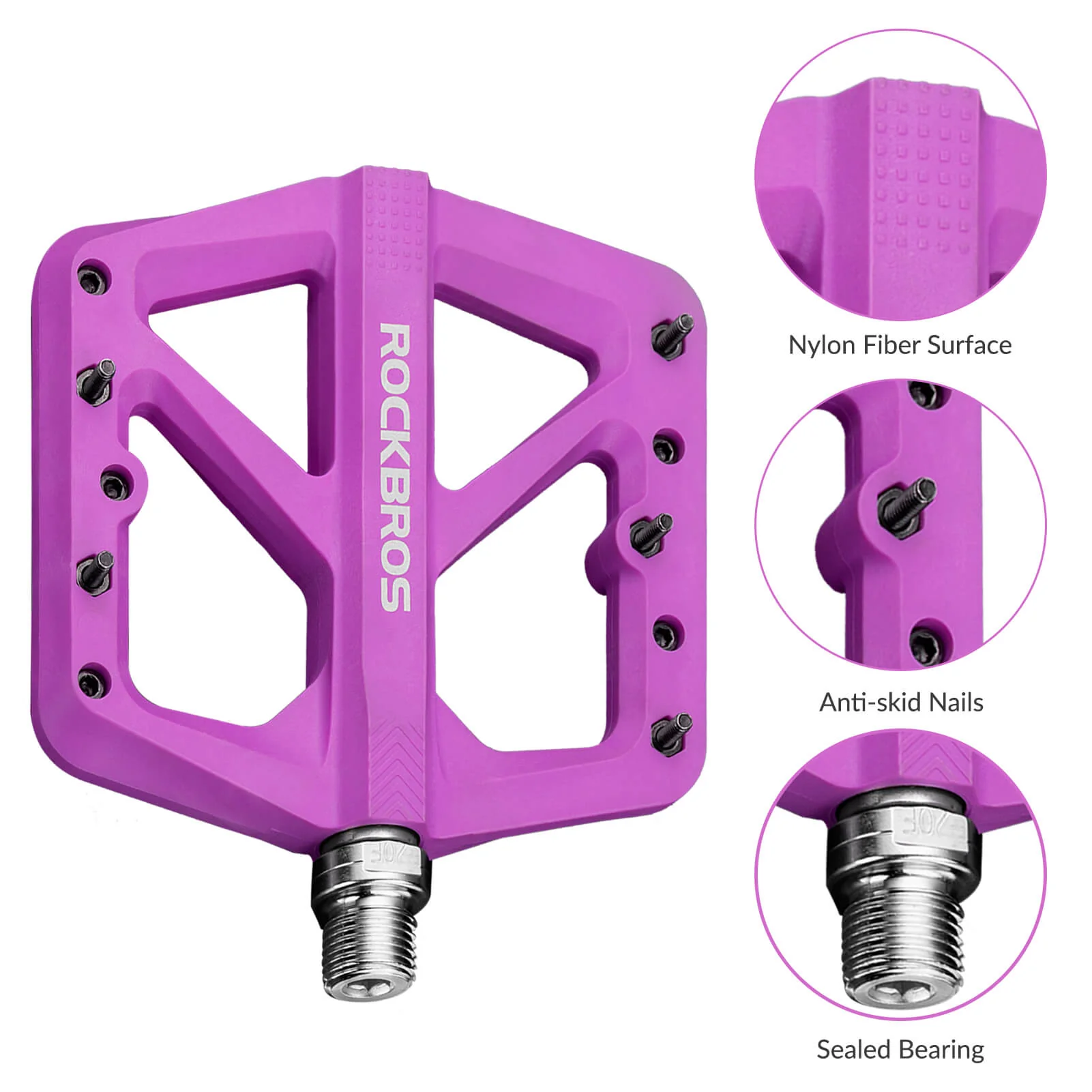 Large Multicolored Nylon Composite Bike Pedals Pair - Image 8