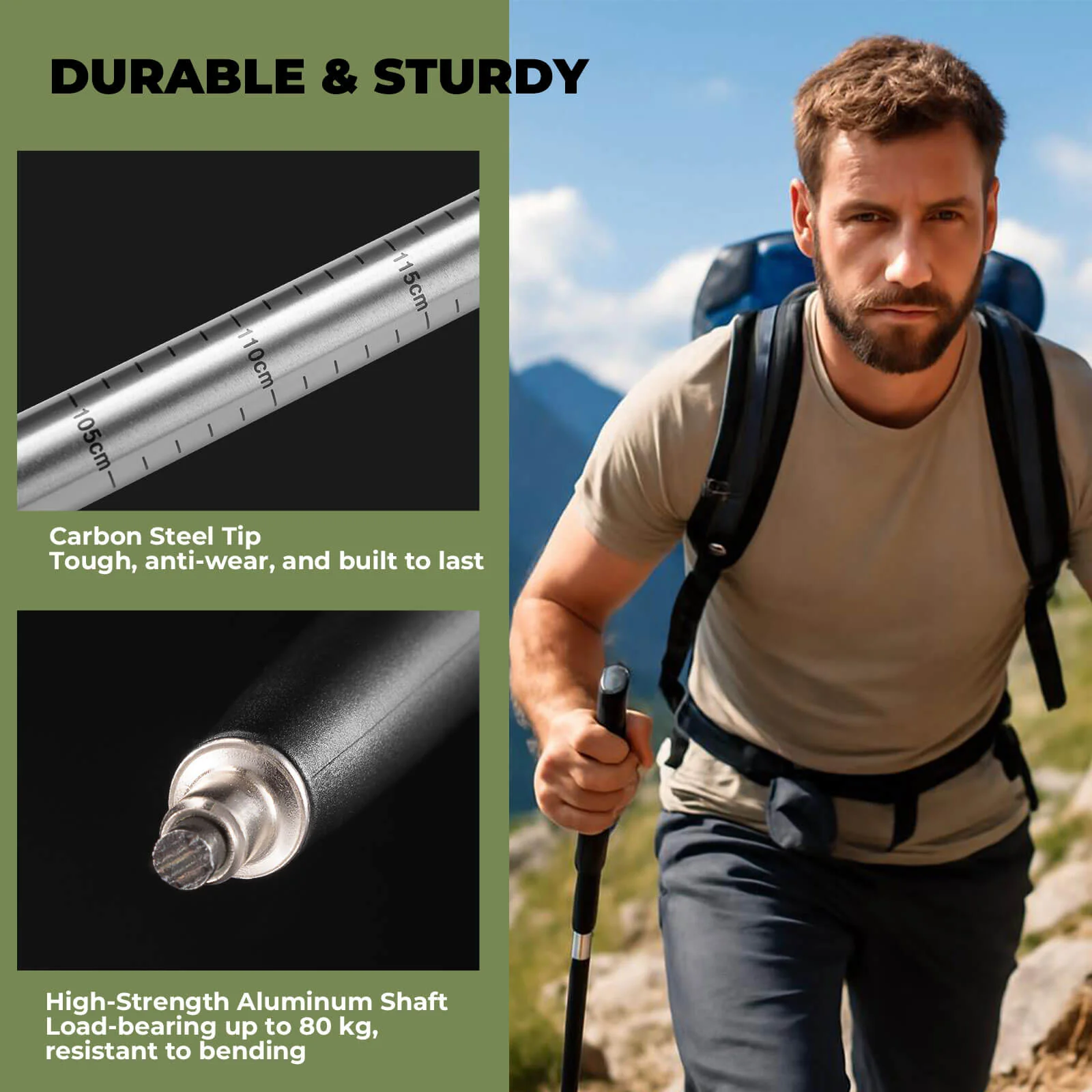 Lightweight 3-Section Trekking Pole - Image 5