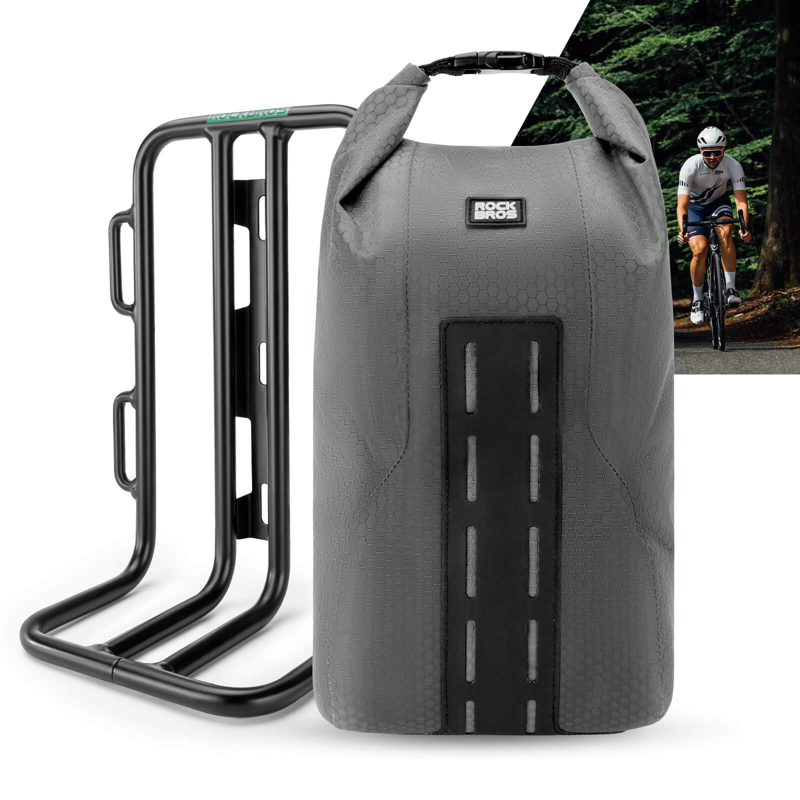 Lightweight Bike Front Fork Rack & Cargo Bag Set - Image 13
