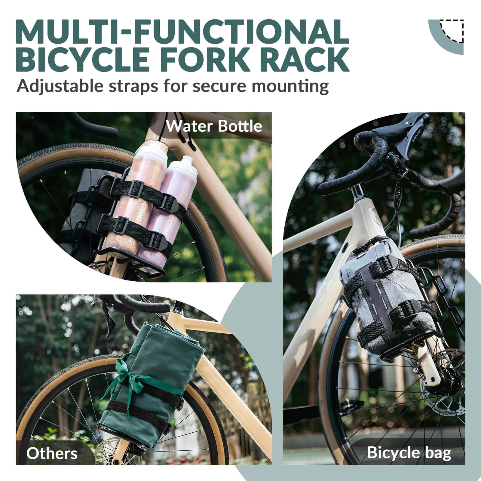 Lightweight Bike Front Fork Rack & Cargo Bag Set - Image 3