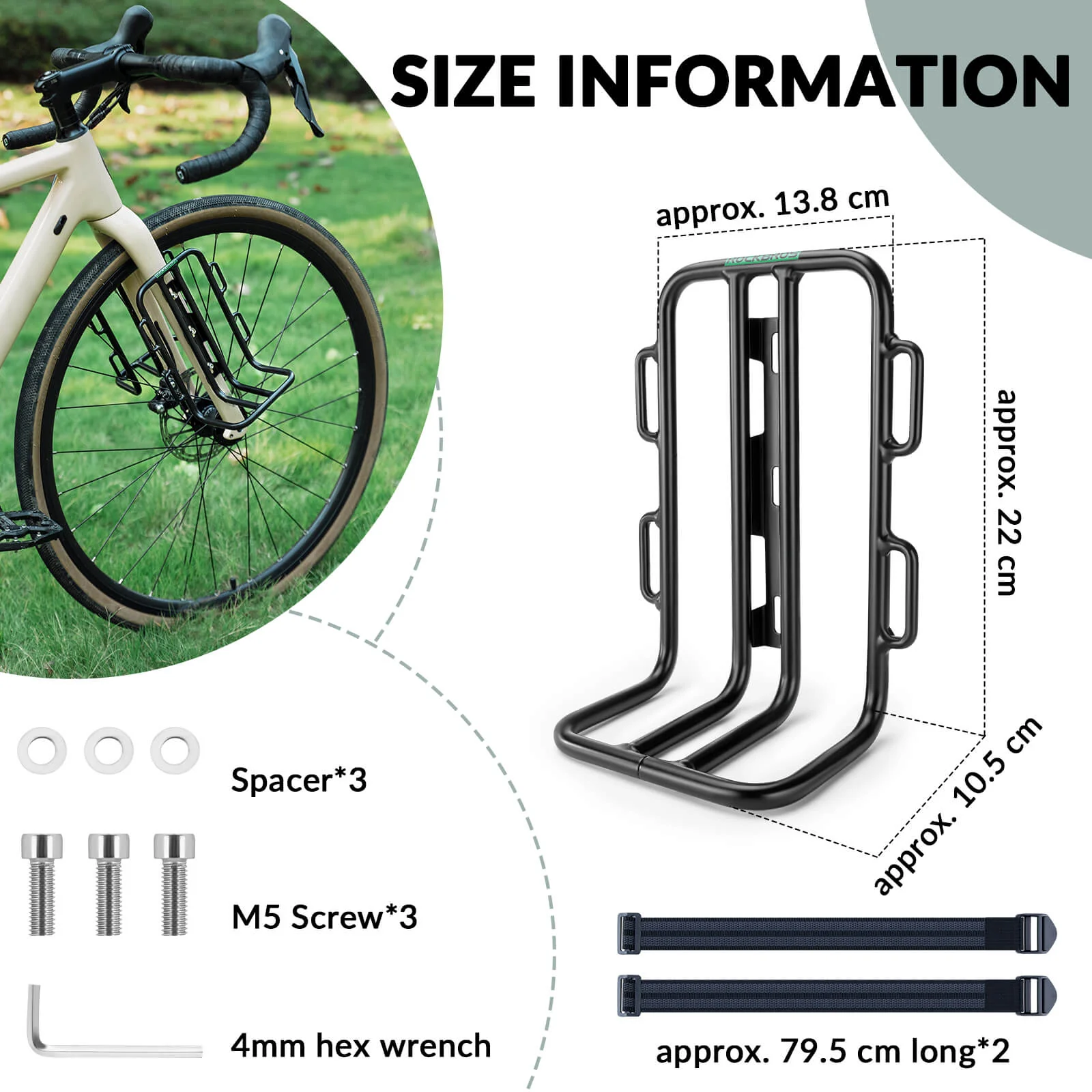 Lightweight Bike Front Fork Rack & Cargo Bag Set - Image 6