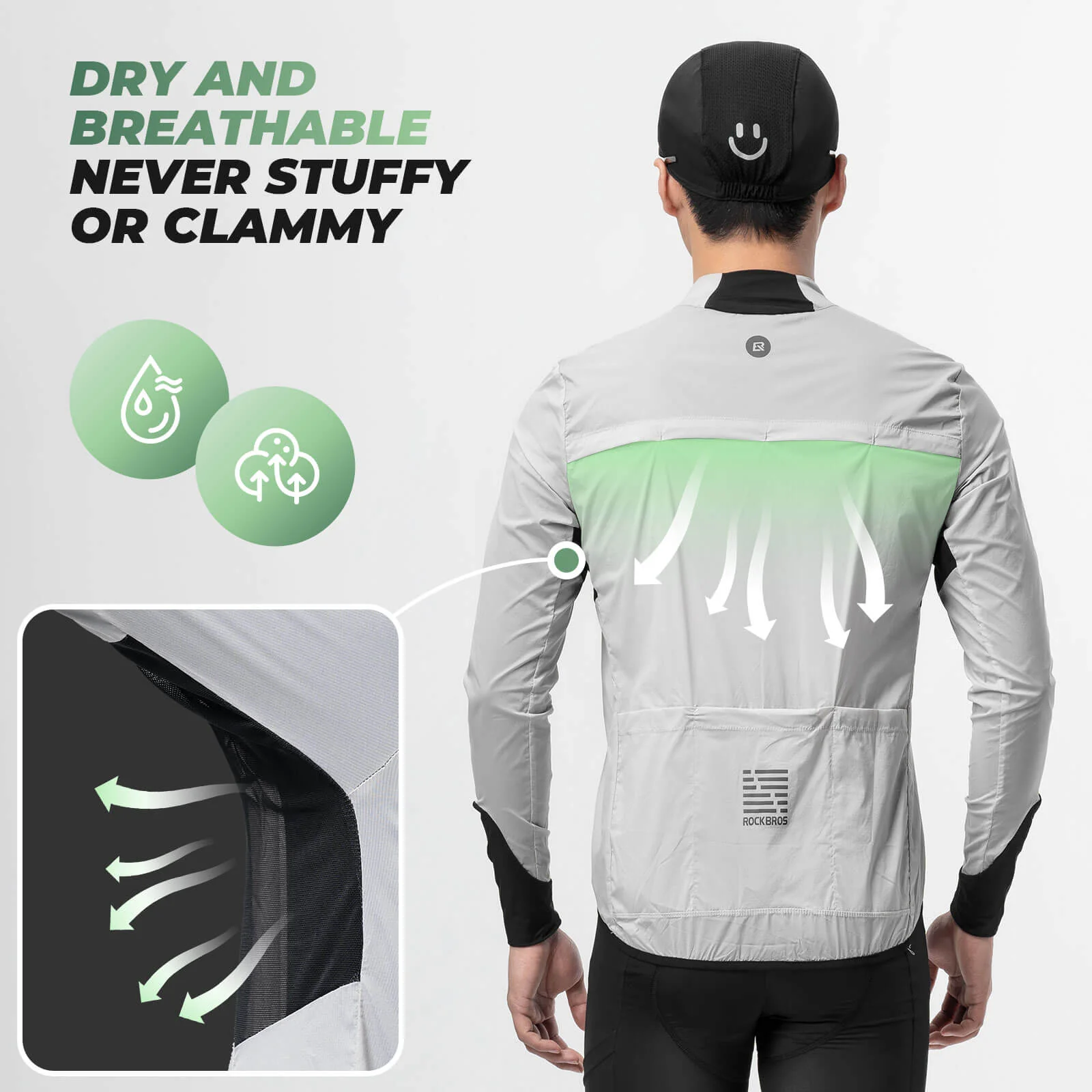 Lightweight Reflective Cycling Windbreaker Jacket Unisex - Image 3