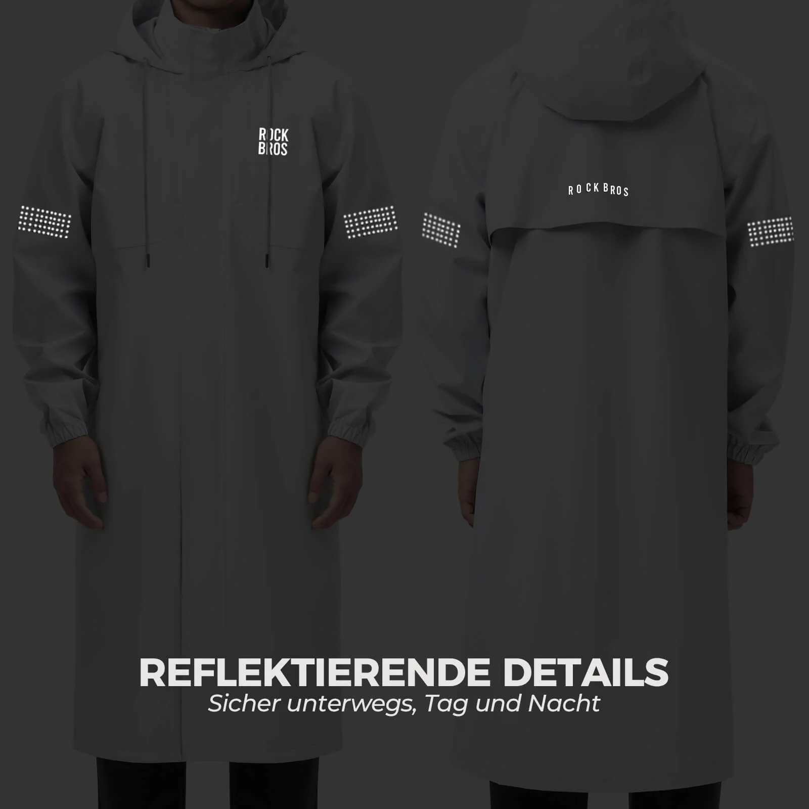 Long Cycling Jacket All Weather Rain and Cold Protection - Image 15